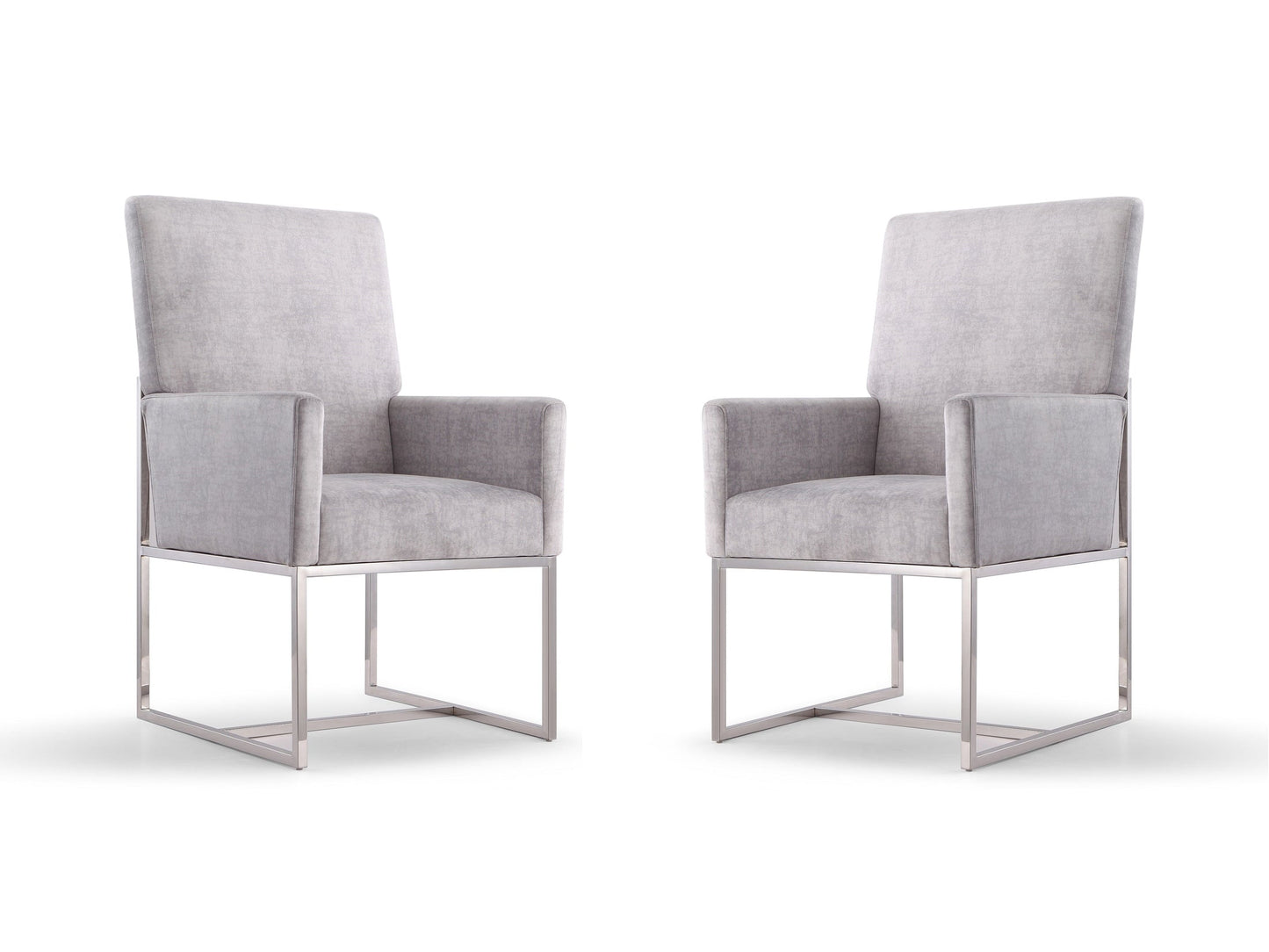 Element Dining Armchair in Grey (set of 2) - Ornate Home