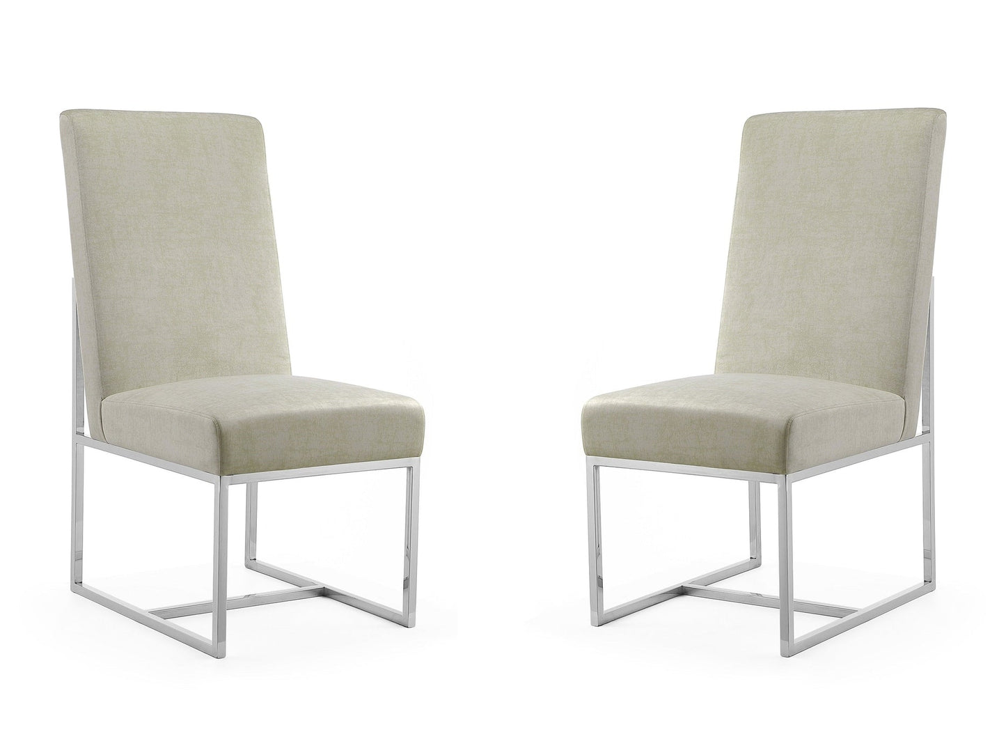 Element Velvet Dining Chair in Champagne (set of 2) - Ornate Home
