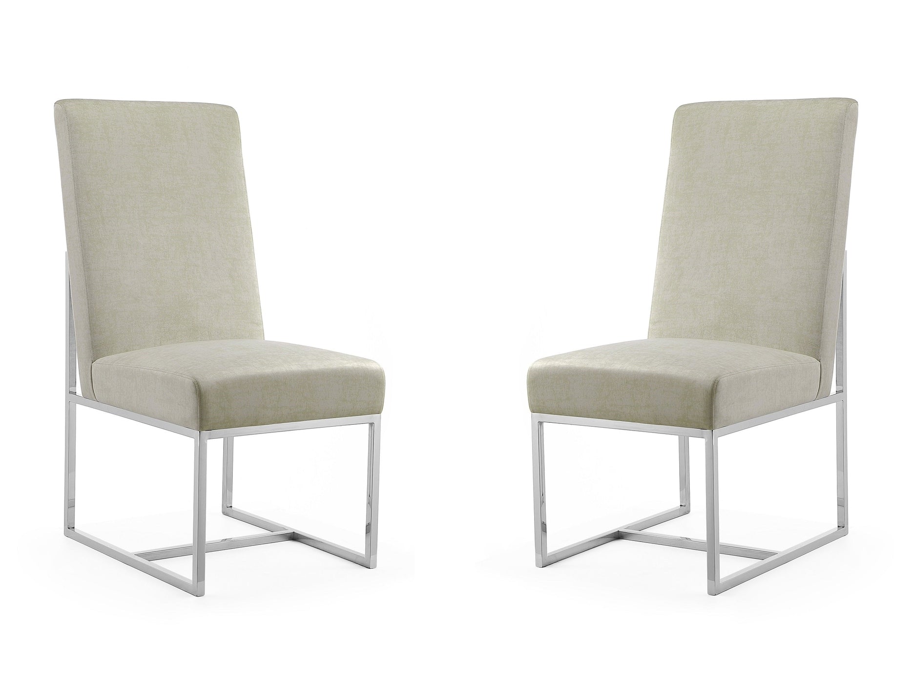 Element Velvet Dining Chair in Champagne (set of 2) - Ornate Home