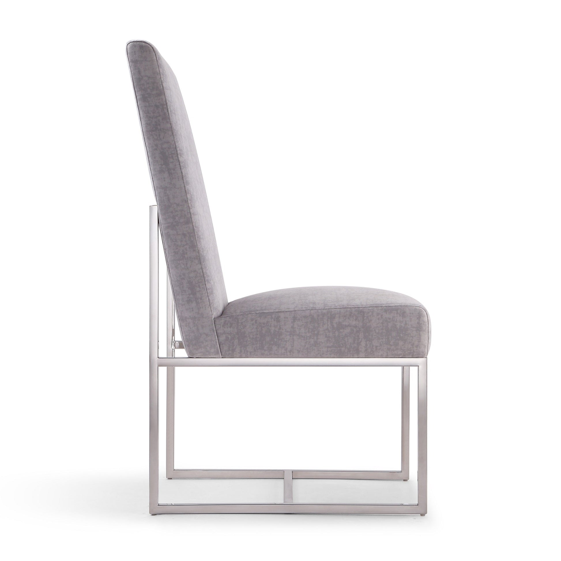 Element Velvet Dining Chair in Grey (set of 2) - Ornate Home