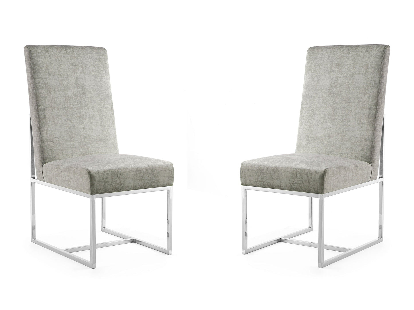 Element Velvet Dining Chair in Steel (set of 2) - Ornate Home