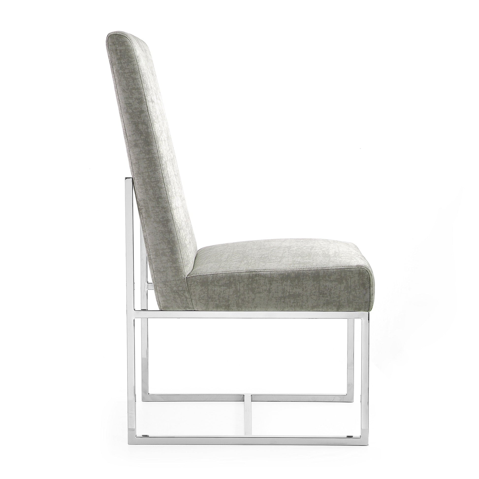 Element Velvet Dining Chair in Steel (set of 2) - Ornate Home