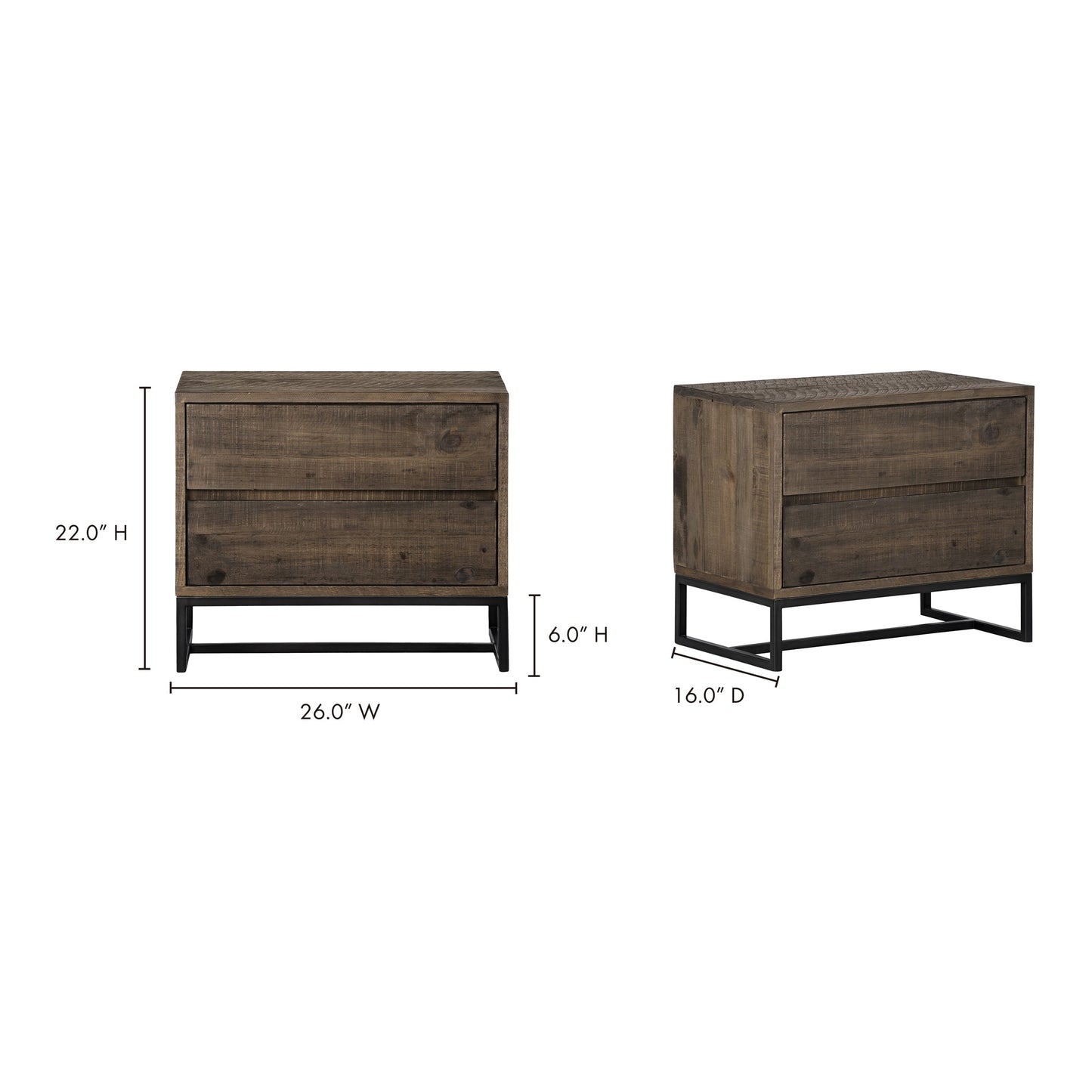 Elena Light Brown Nightstand - Ornate Home