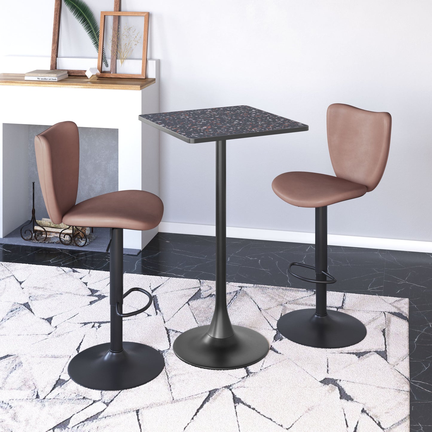 Elevate Brown Barstool (Set of 2) - Ornate Home