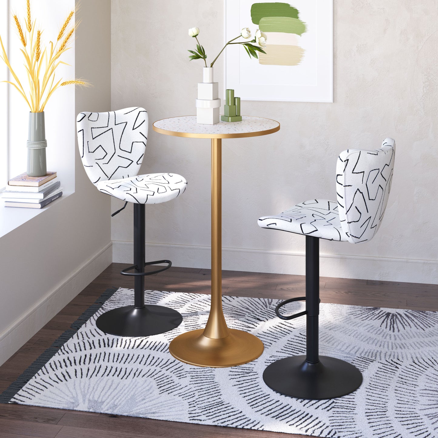 Elevate White Barstool (Set of 2) - Ornate Home