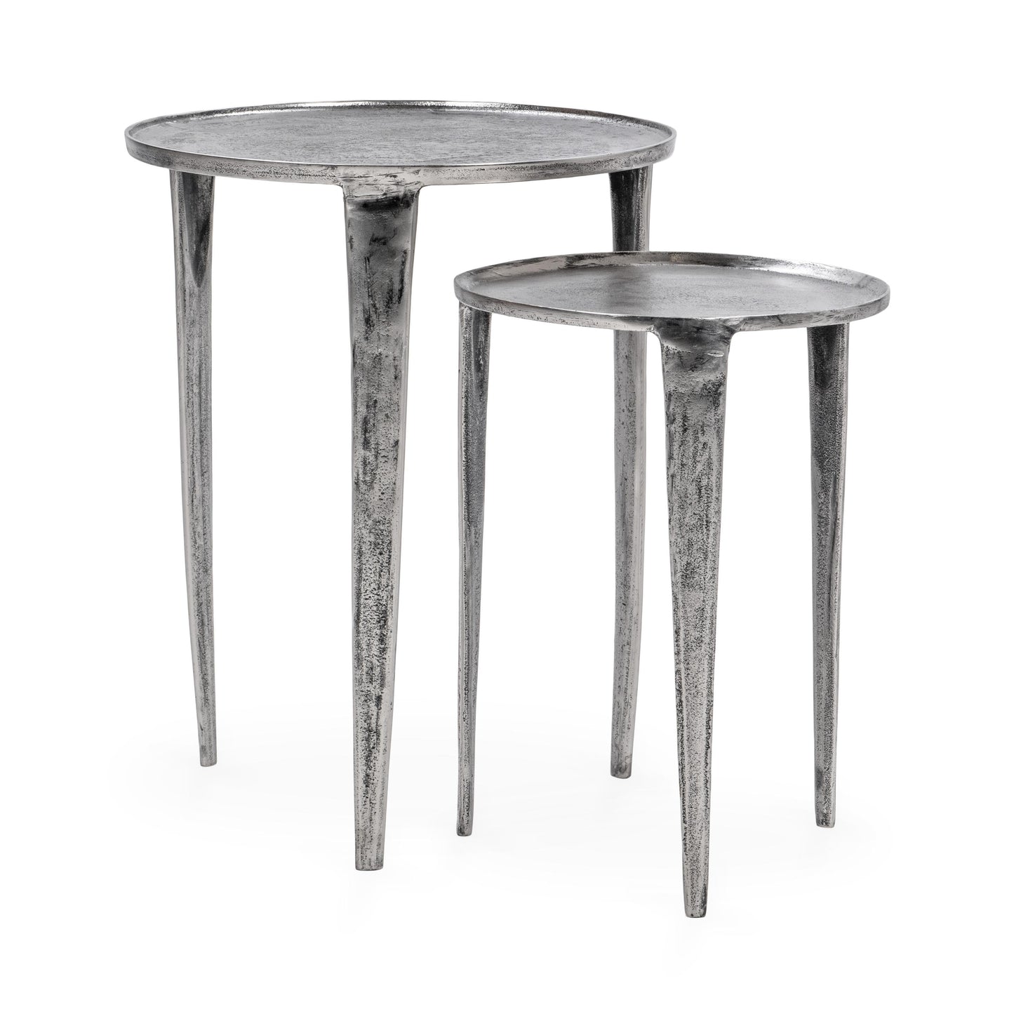 Elinor Antique Nickel Nesting Accent Tables (Set of 2) - Ornate Home