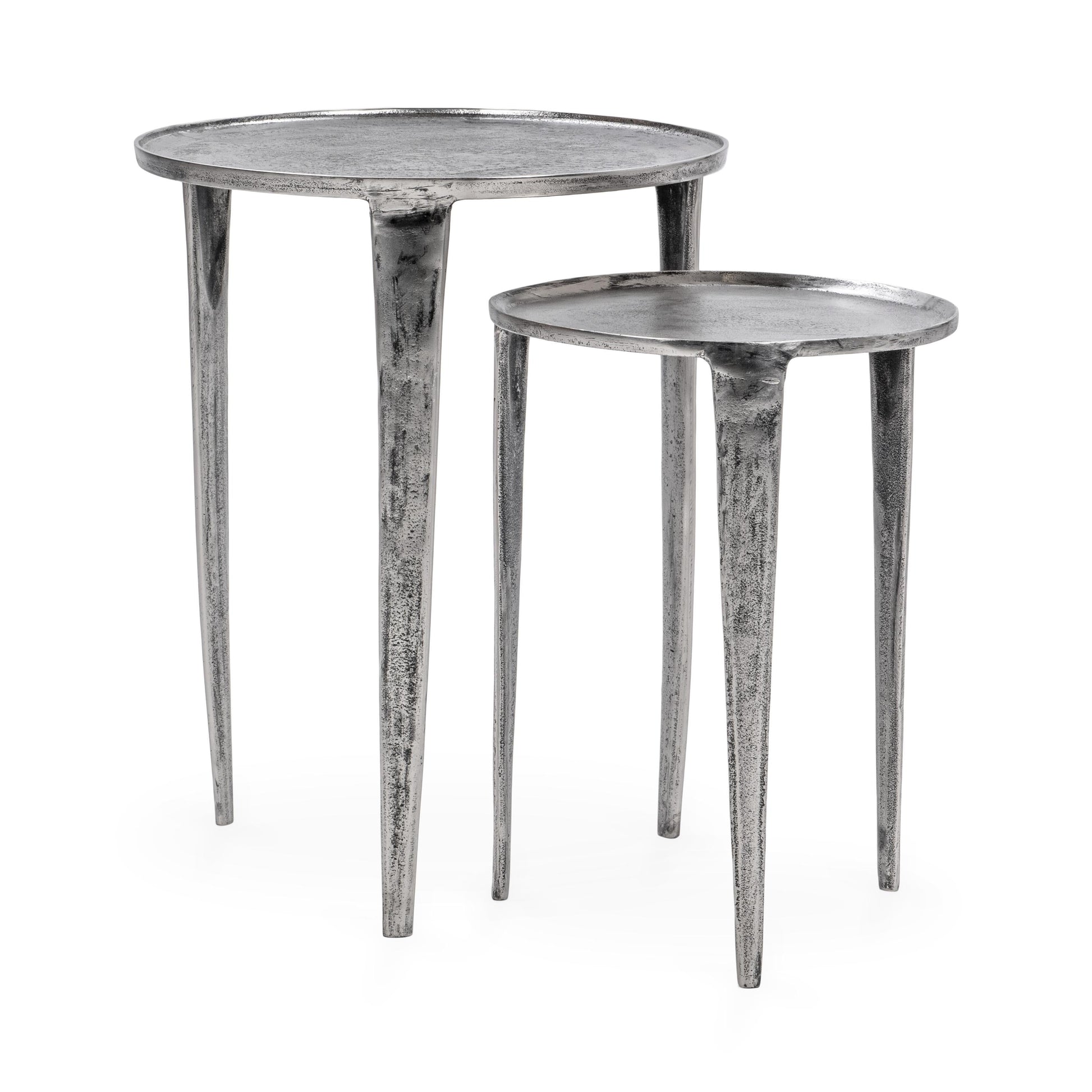 Elinor Antique Nickel Nesting Accent Tables (Set of 2) - Ornate Home