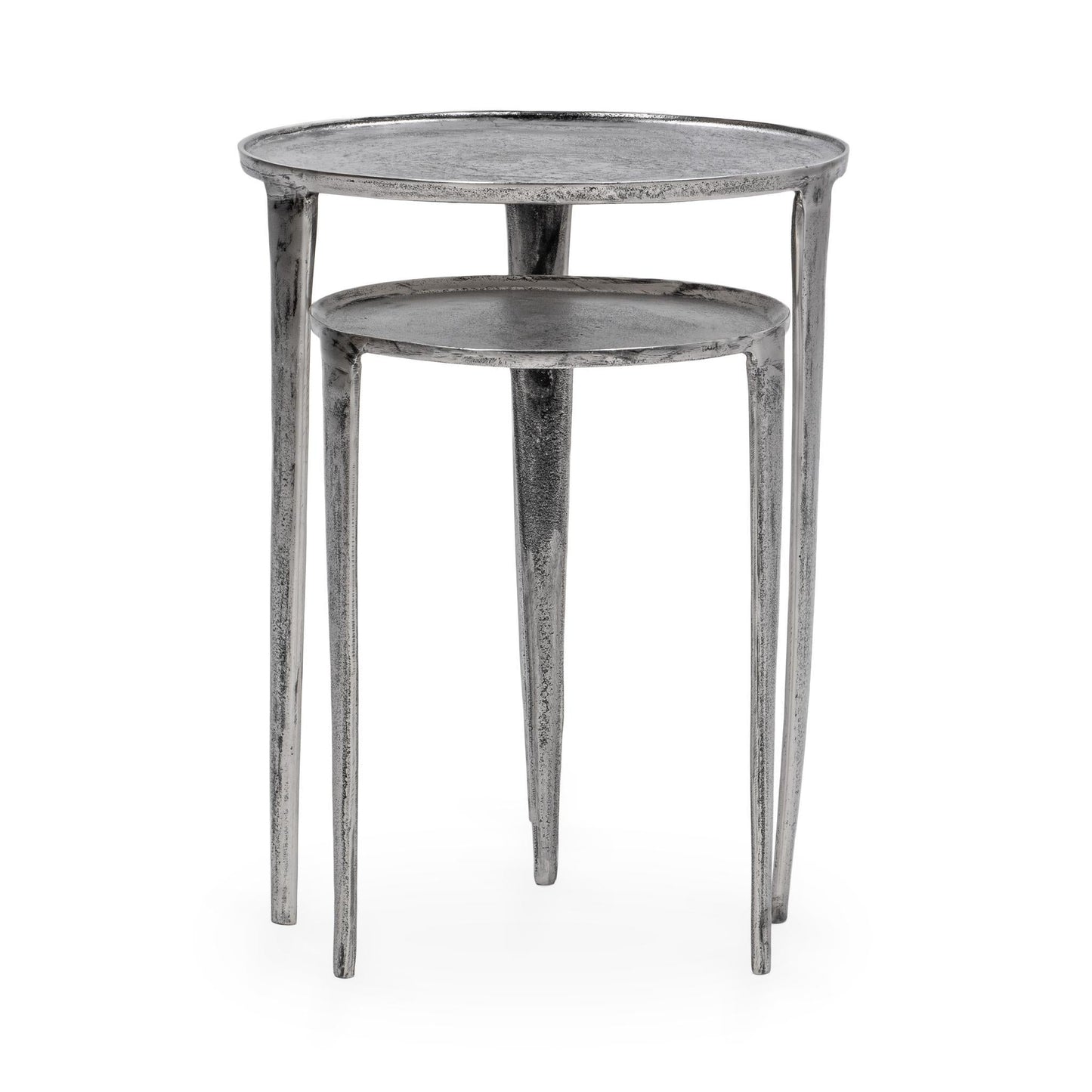 Elinor Antique Nickel Nesting Accent Tables (Set of 2) - Ornate Home