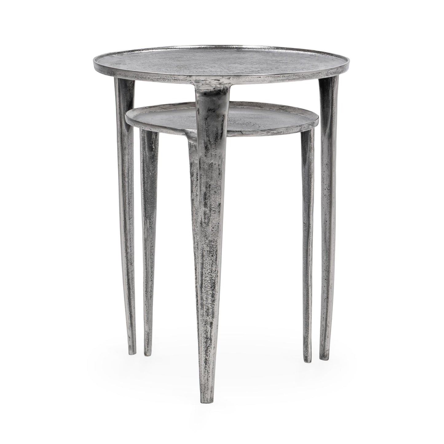 Elinor Antique Nickel Nesting Accent Tables (Set of 2) - Ornate Home
