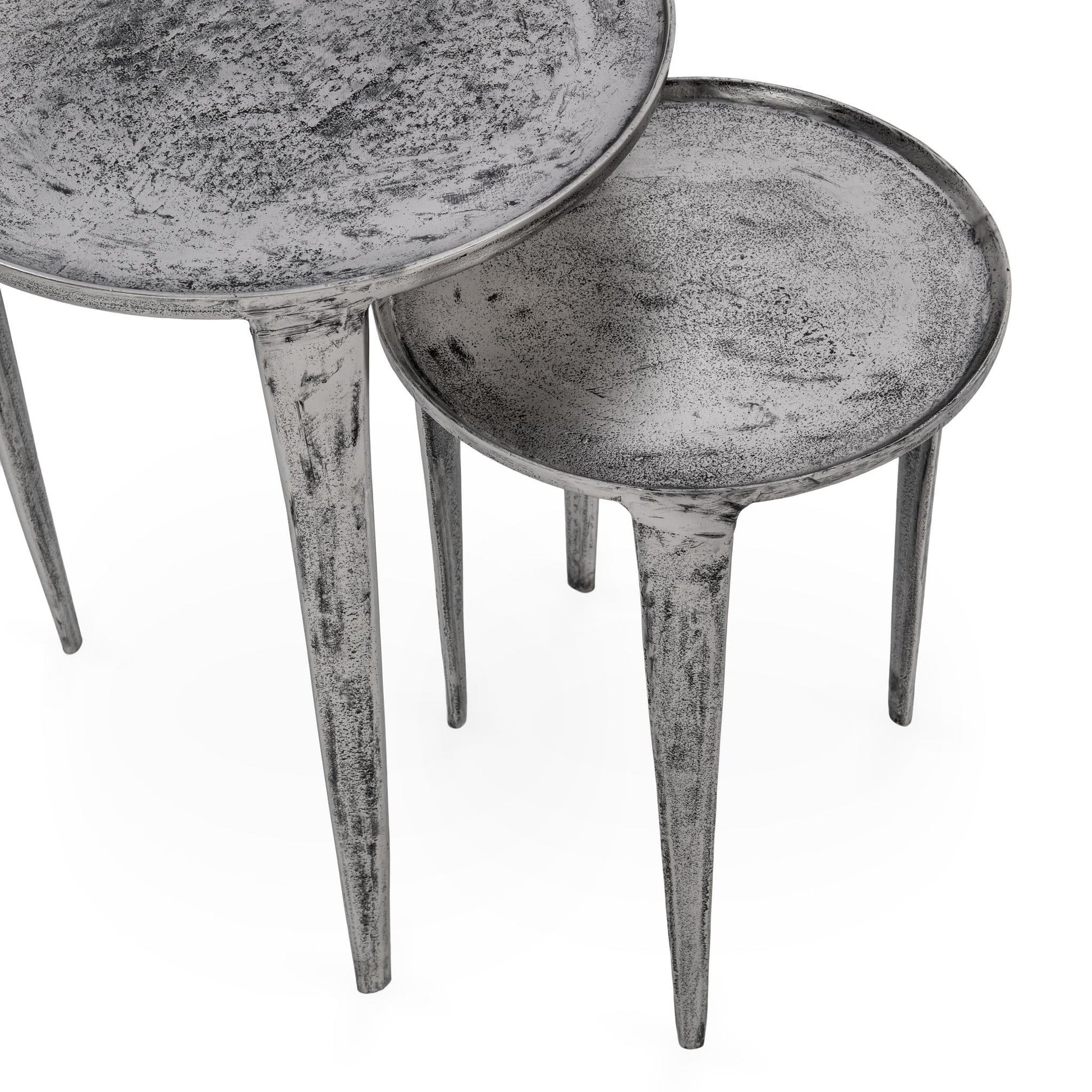 Elinor Antique Nickel Nesting Accent Tables (Set of 2) - Ornate Home