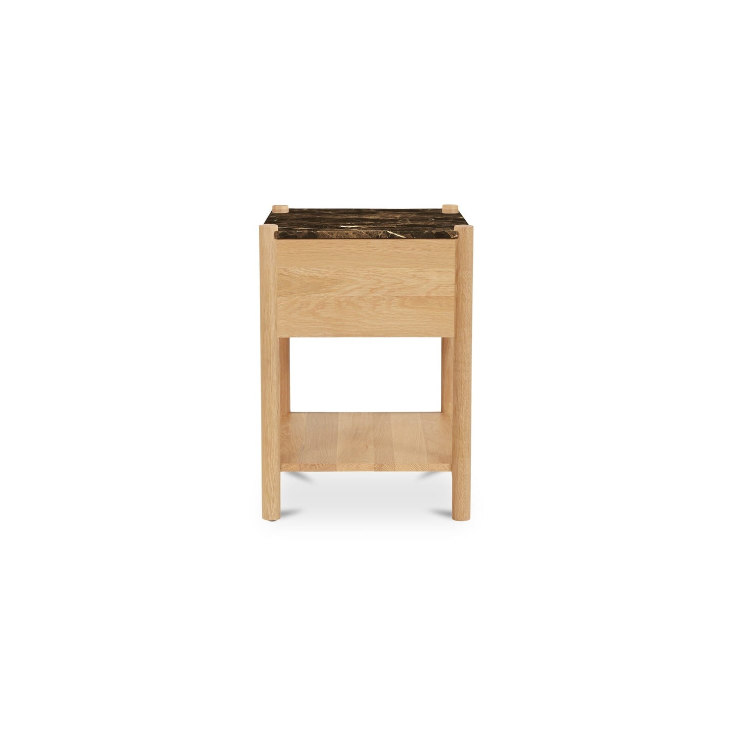 Elio Dark Emperador Marble/Natural Nightstand - Ornate Home