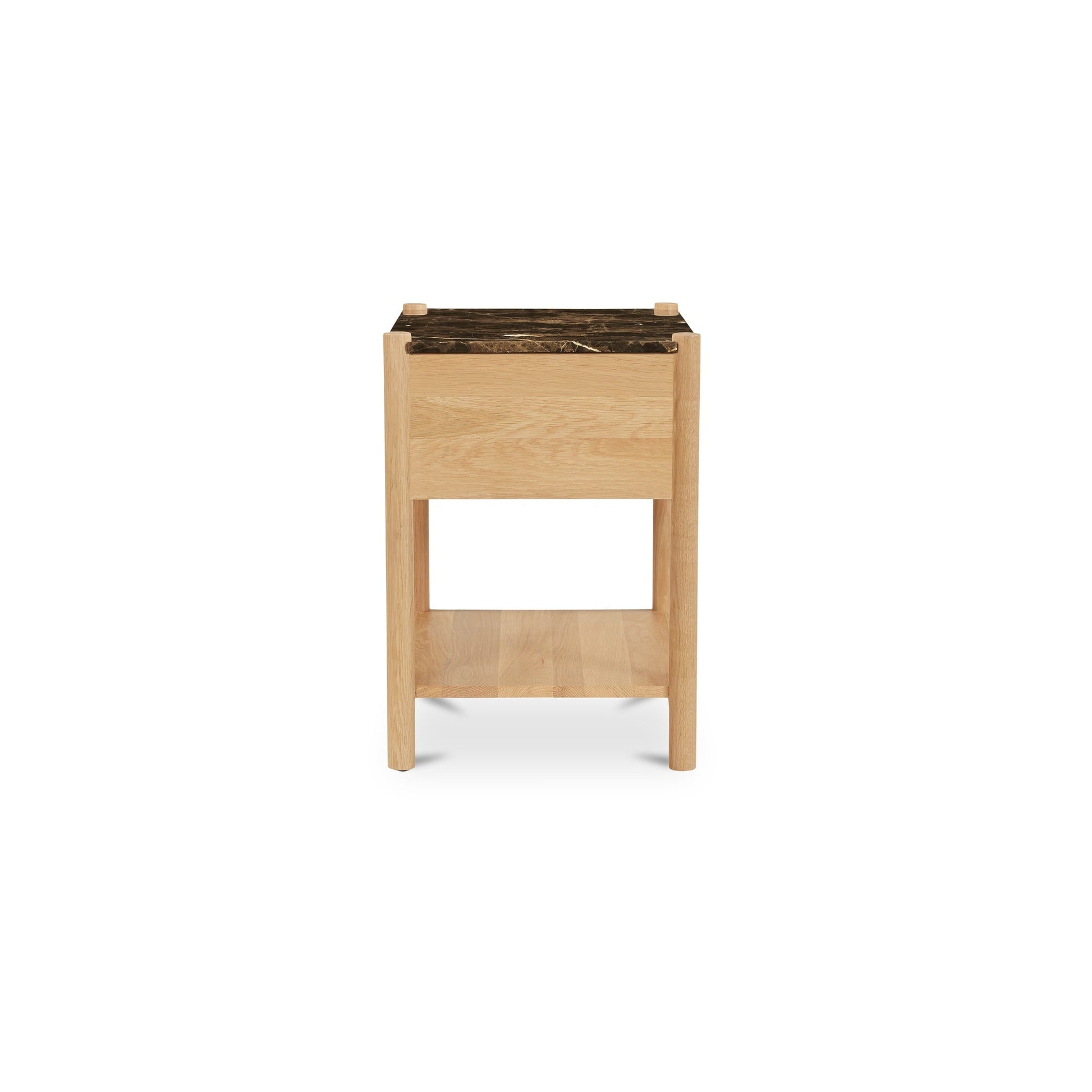 Elio Dark Emperador Marble/Natural Nightstand - Ornate Home