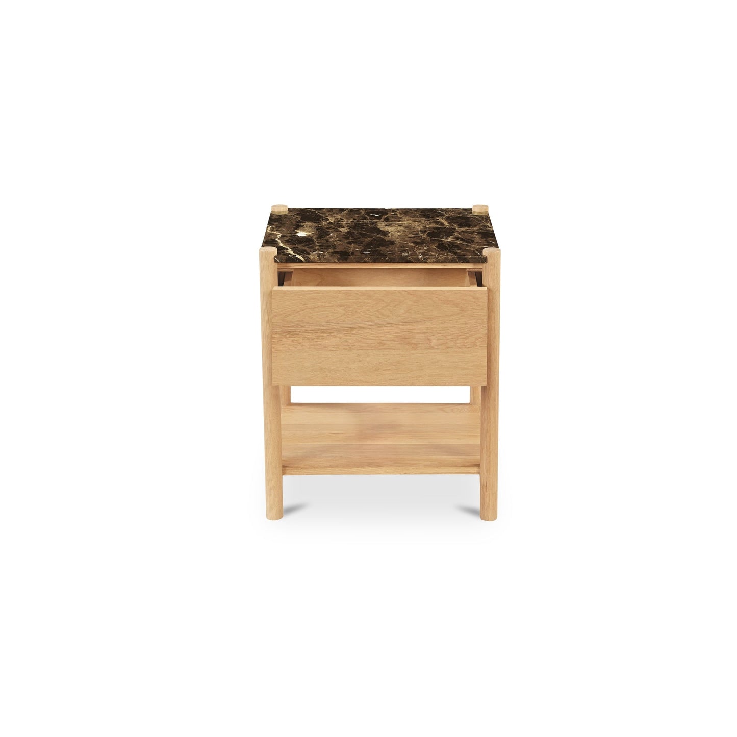 Elio Dark Emperador Marble/Natural Nightstand - Ornate Home