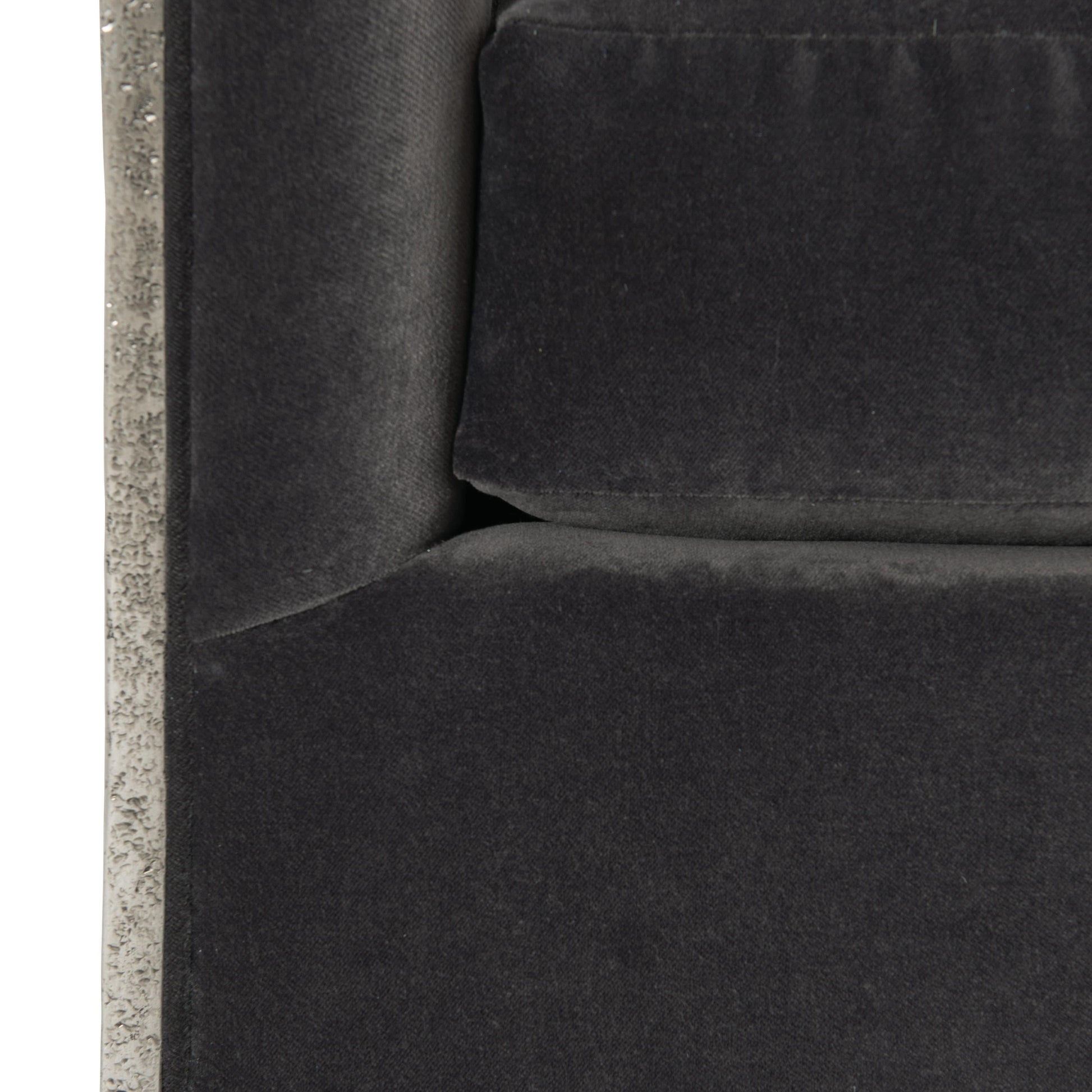 Eliot Burnished Aluminum/Grey Fabric Swivel Chair - Ornate Home