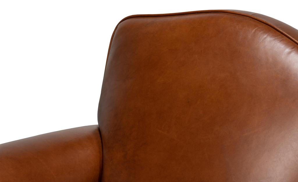 Elite Brown French Club Swivel Chair - Ornate Home