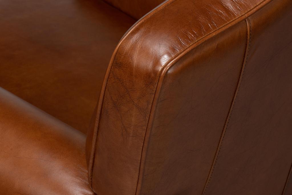 Elite Brown French Club Swivel Chair - Ornate Home