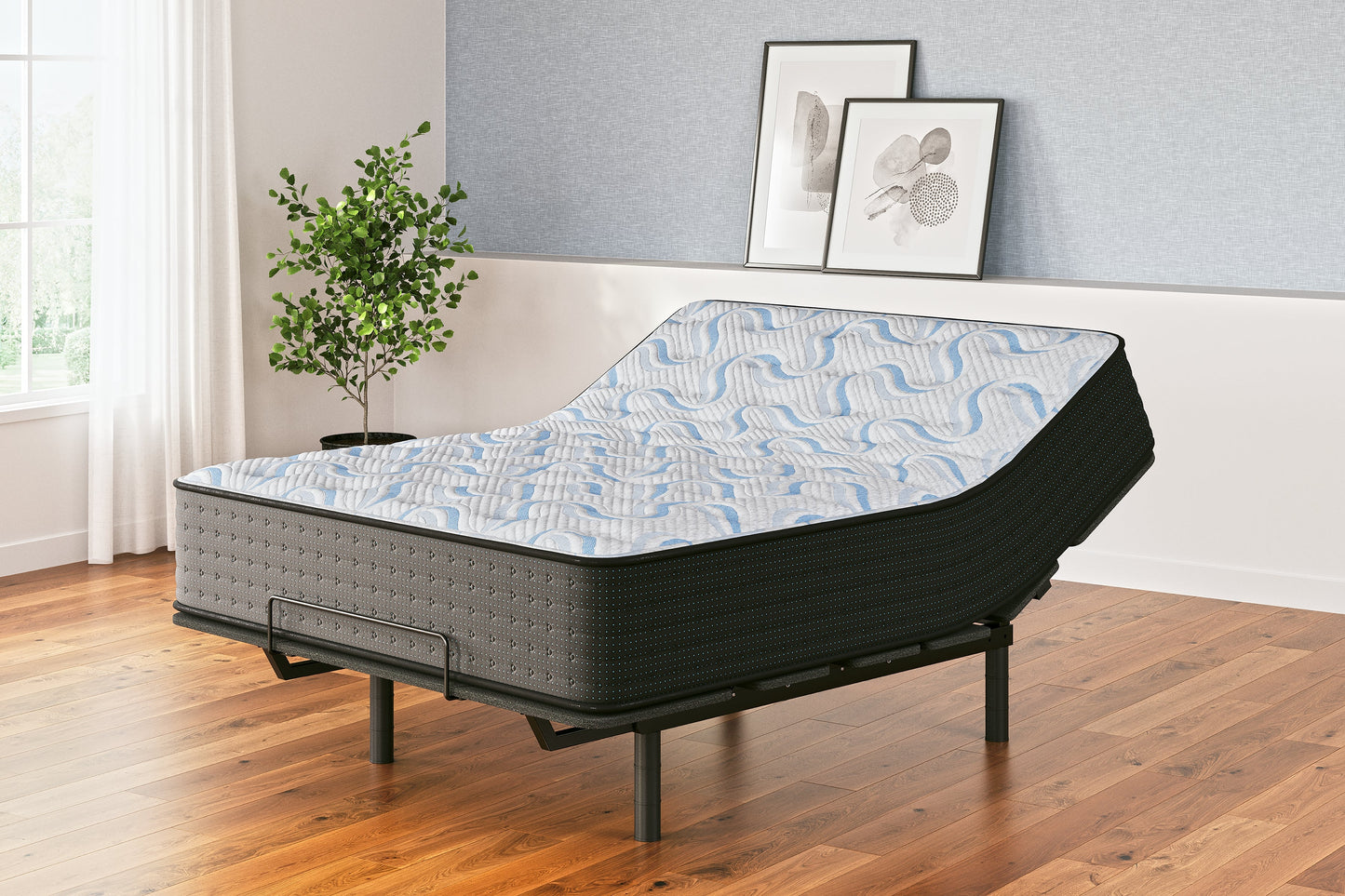 Elite Springs Plush Gray/Blue Queen Mattress- Viva Furn