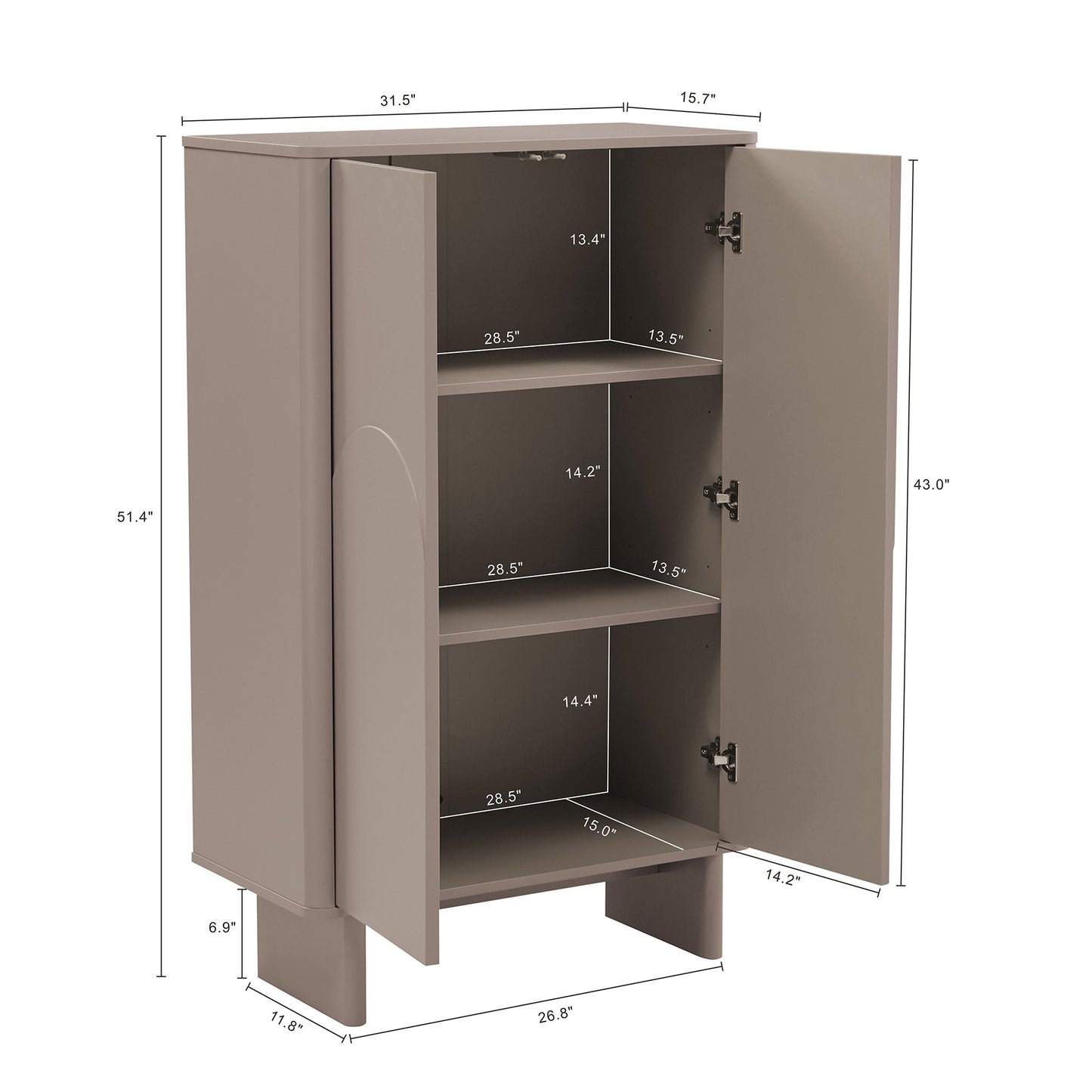 Ella Accent Cabinet in Mocha - Ornate Home