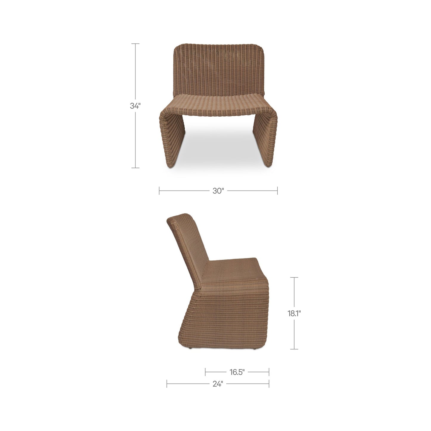 Ella Natural Outdoor Accent Chair - Ornate Home