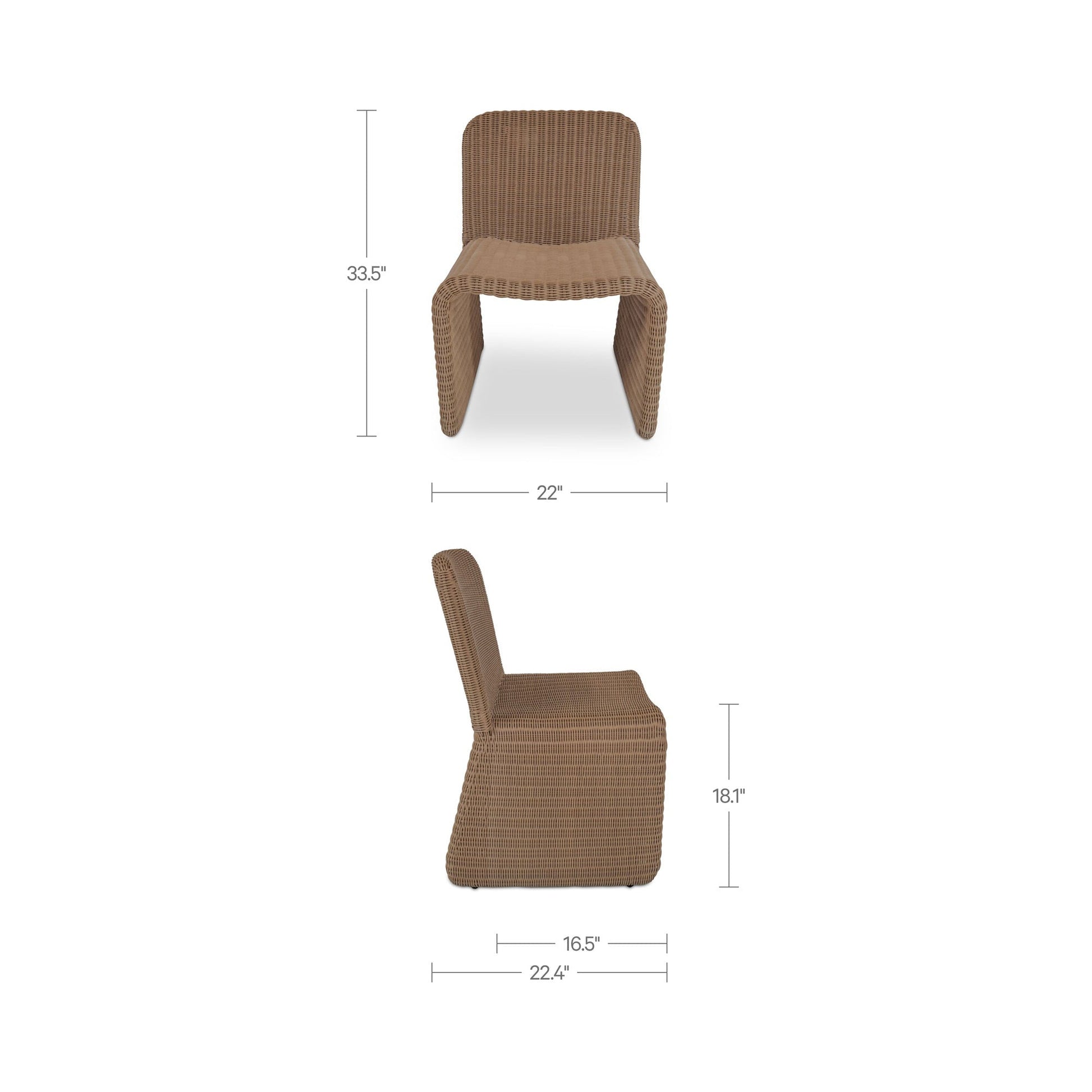 Ella Natural Outdoor Dining Chair (Set of 2) - Ornate Home