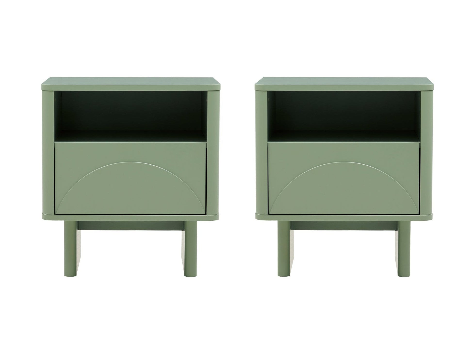 Ella Nightstand in Sage Green (set of 2) - Ornate Home