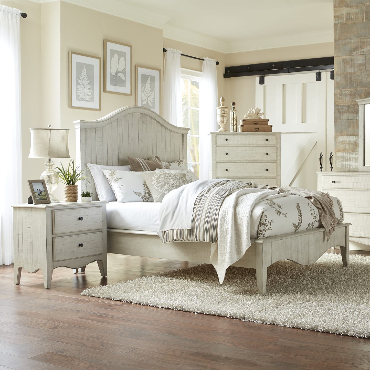 Ella White Wash Solid Wood Two Drawer Nightstand - Ornate Home