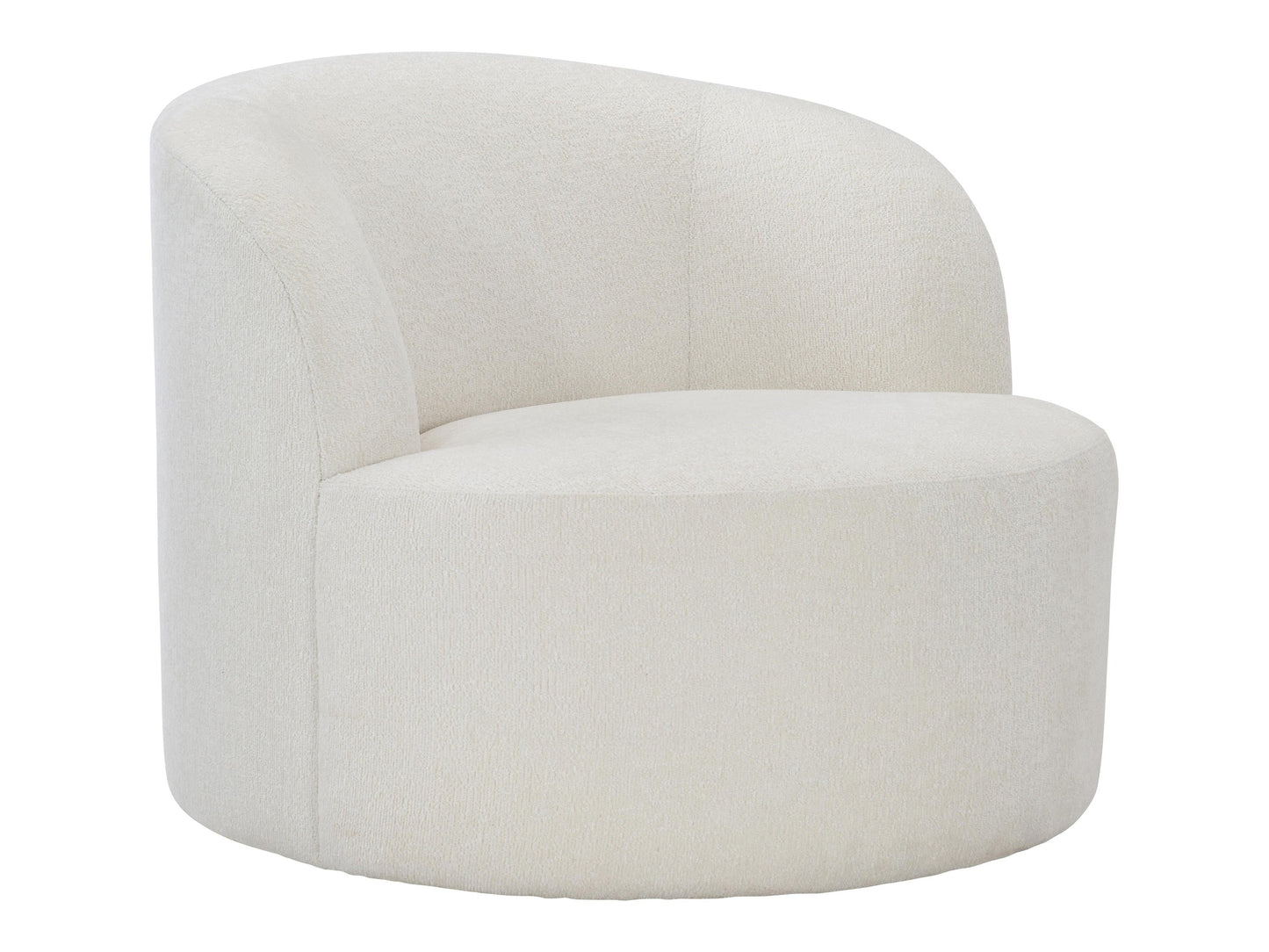 Elle White/Cream Fabric Swivel Chair - Ornate Home