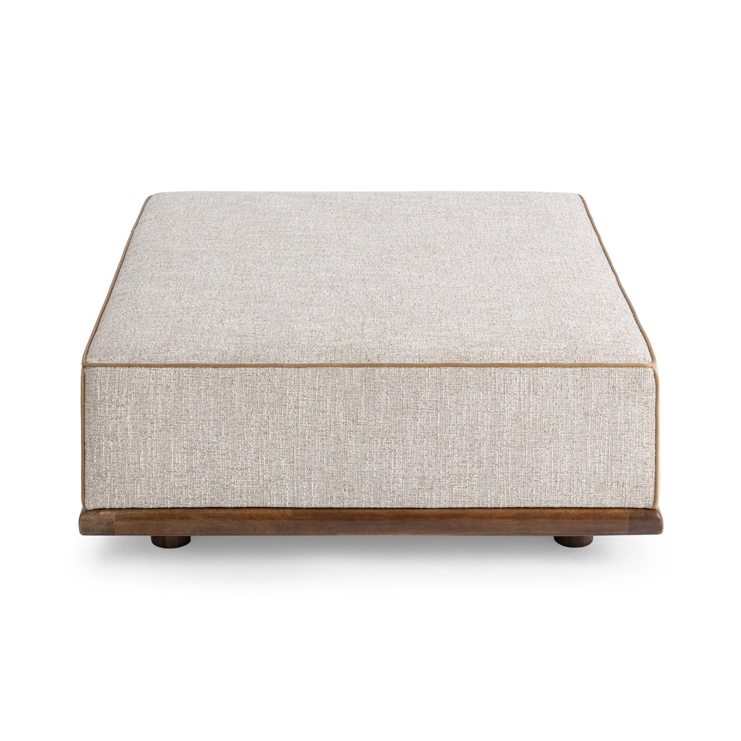 Ellerie Latte Ottoman - Ornate Home