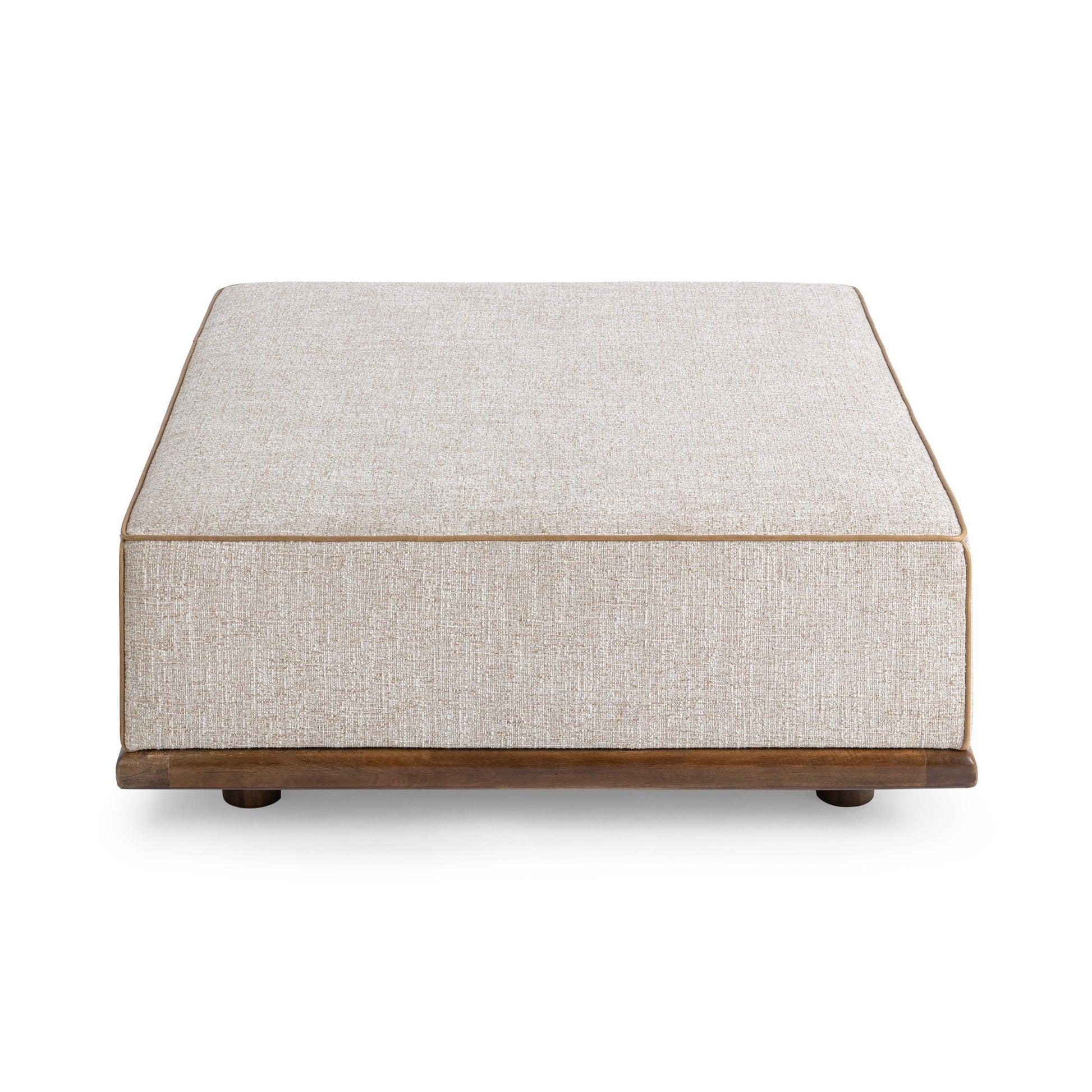 Ellerie Latte Ottoman - Ornate Home