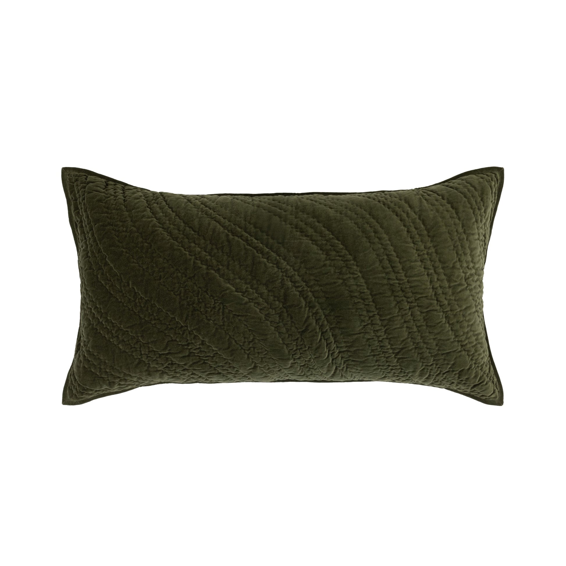Elms Loden Green Velvet Quilt Collection - Ornate Home