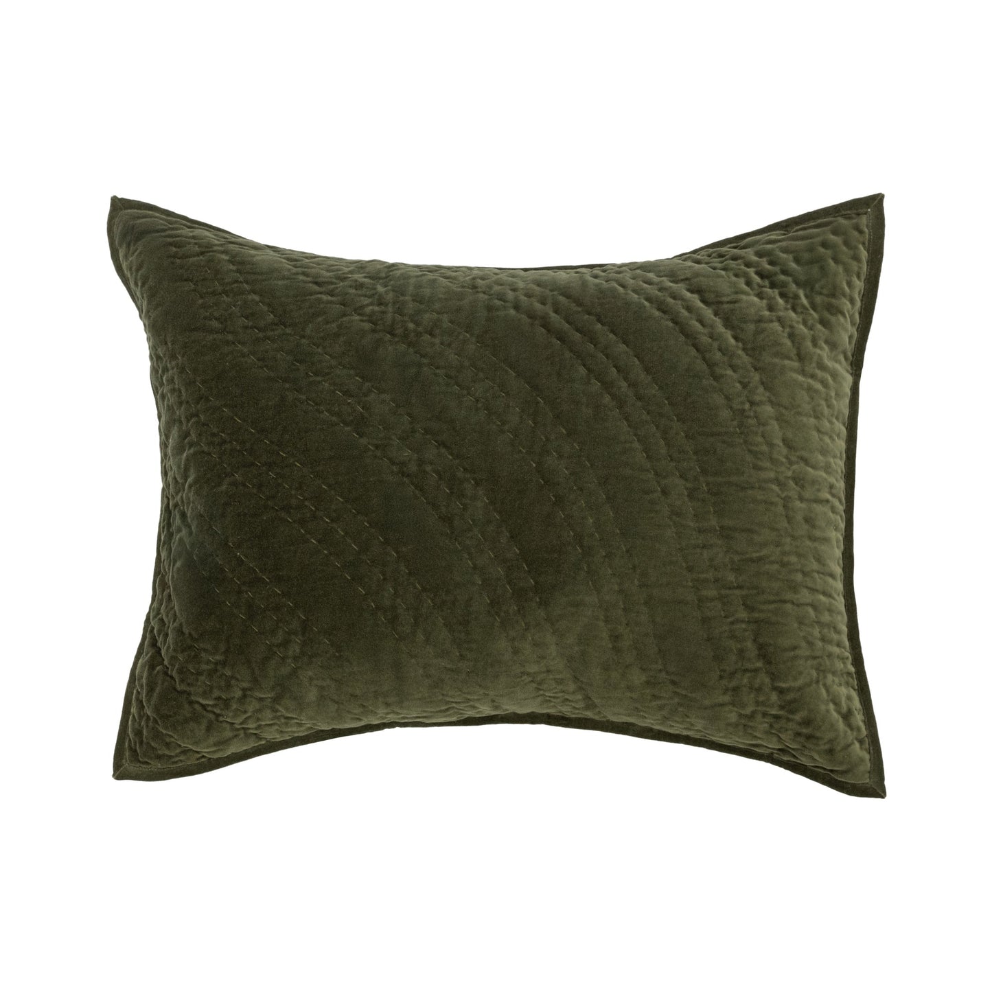 Elms Loden Green Velvet Quilt Collection - Ornate Home