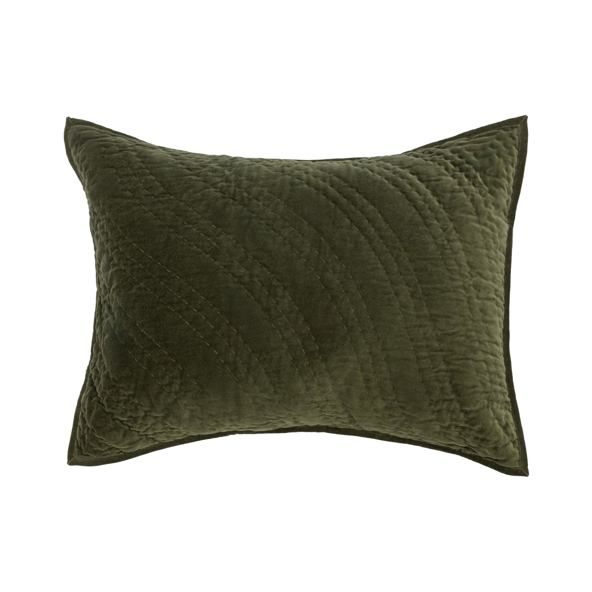 Elms Loden Green Velvet Quilt Collection - Ornate Home