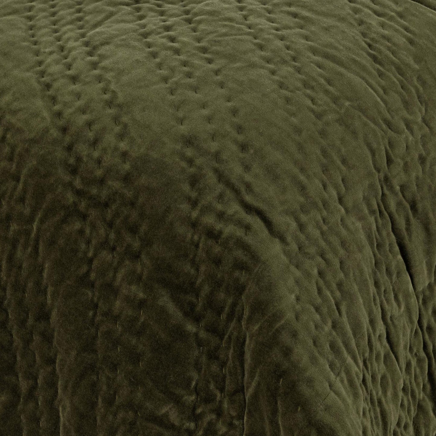 Elms Loden Green Velvet Quilt Collection - Ornate Home