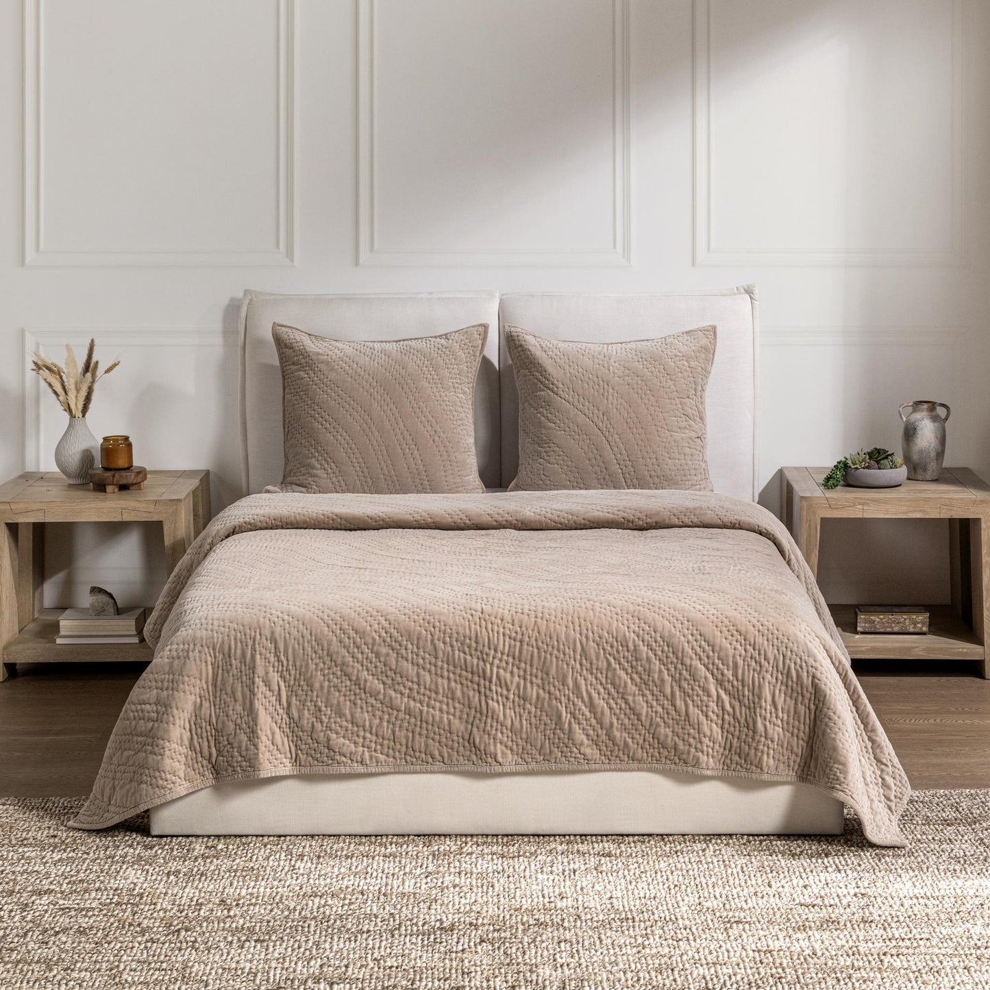 Elms Velvet Pebble Velvet Quilt Collection - Ornate Home
