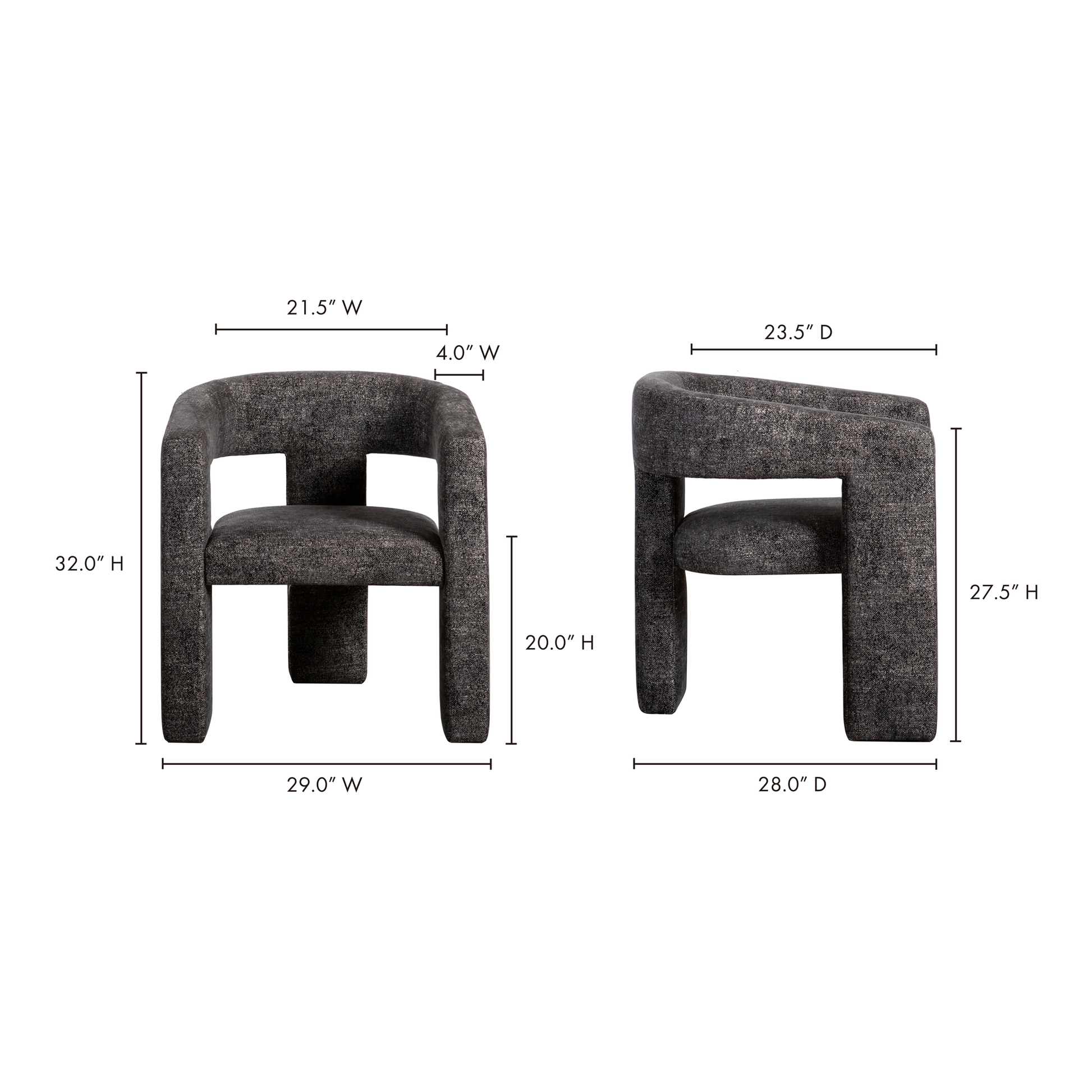 Elo Black Chair - Ornate Home