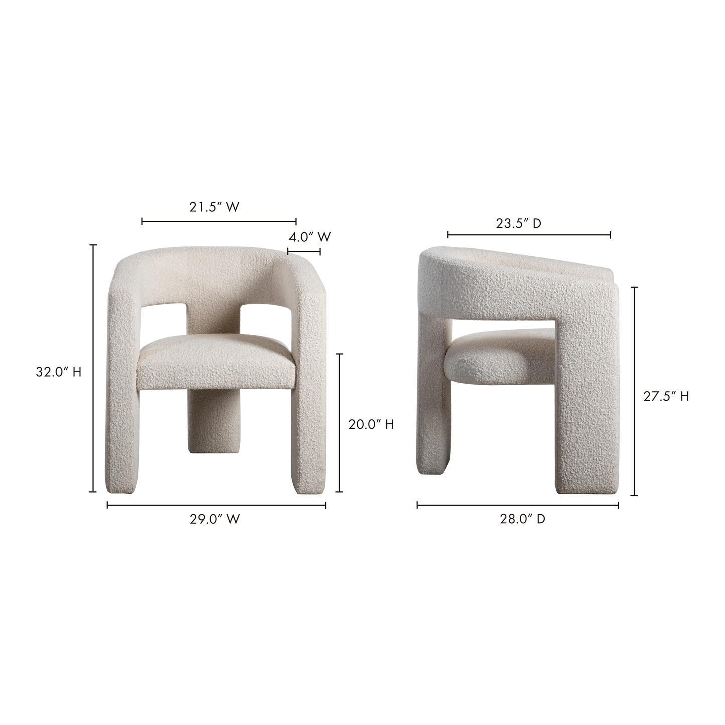 Elo White Chair - Ornate Home