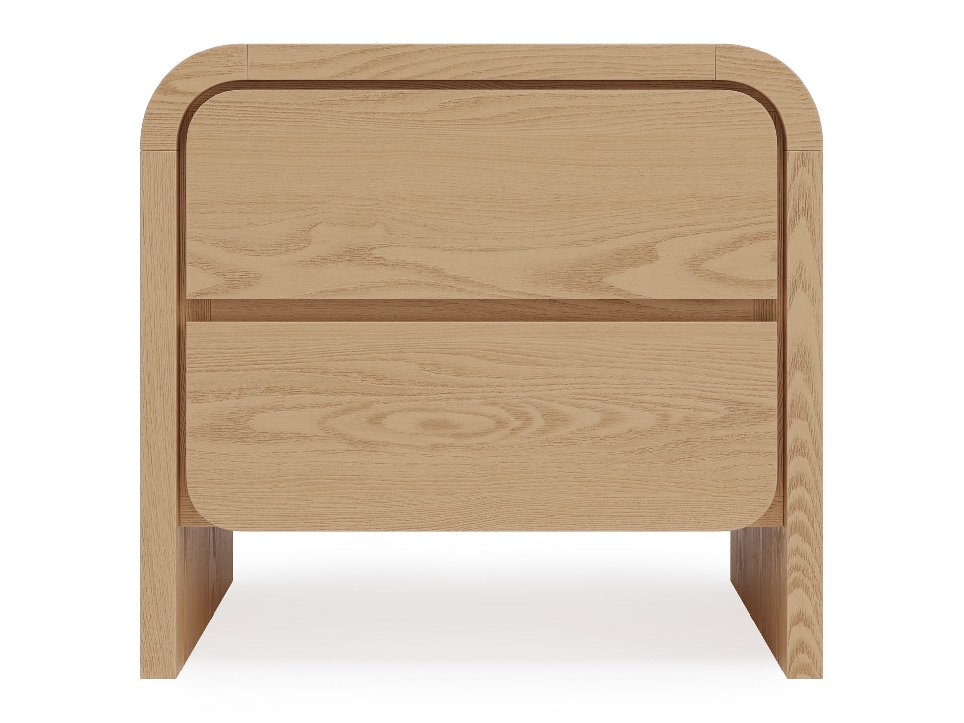 Elora Timber Two Drawer Nightstand - Ornate Home