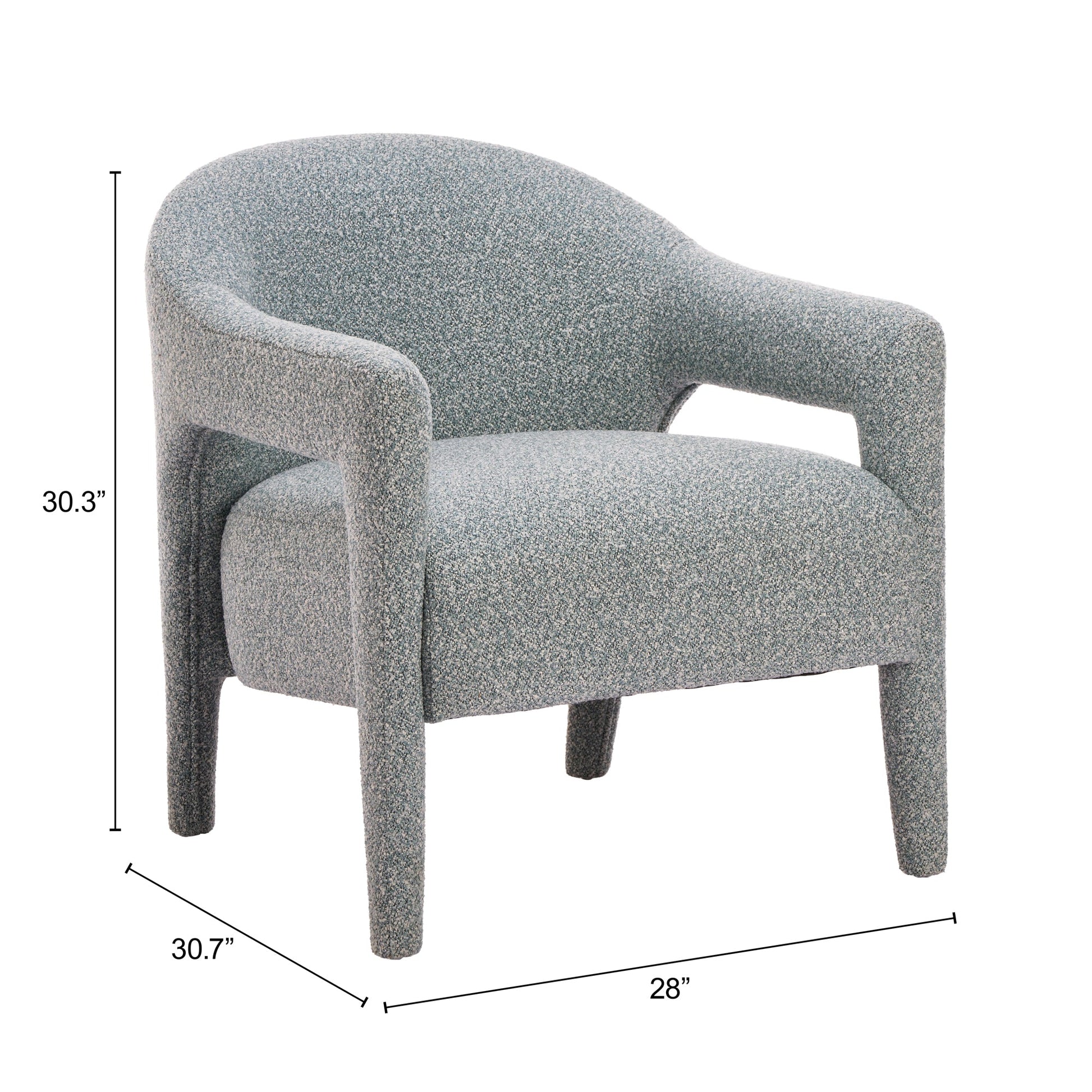 Eluma Dusty Teal Accent Chair - Ornate Home