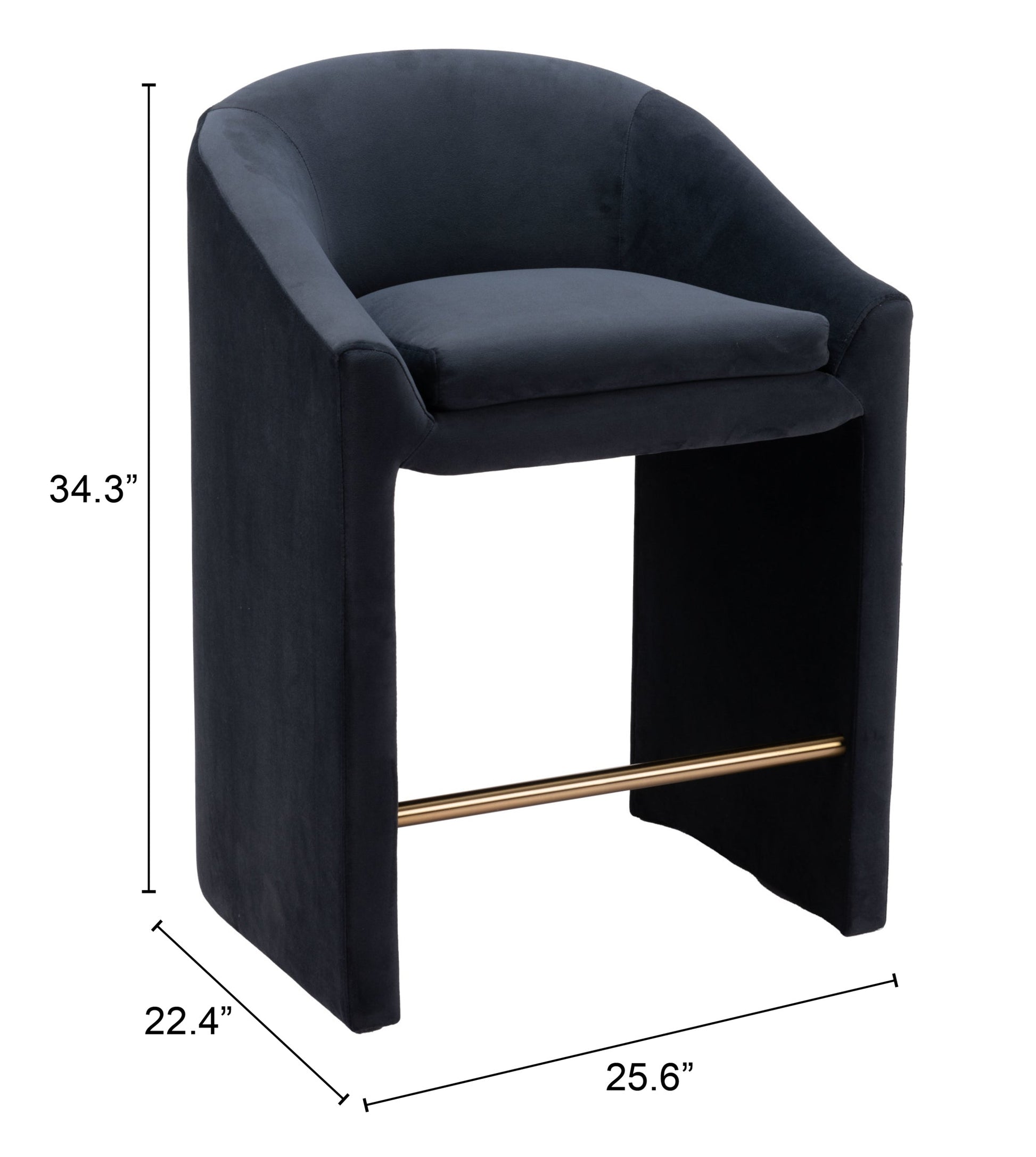 Emas Midnight Gray Counter Stool - Ornate Home