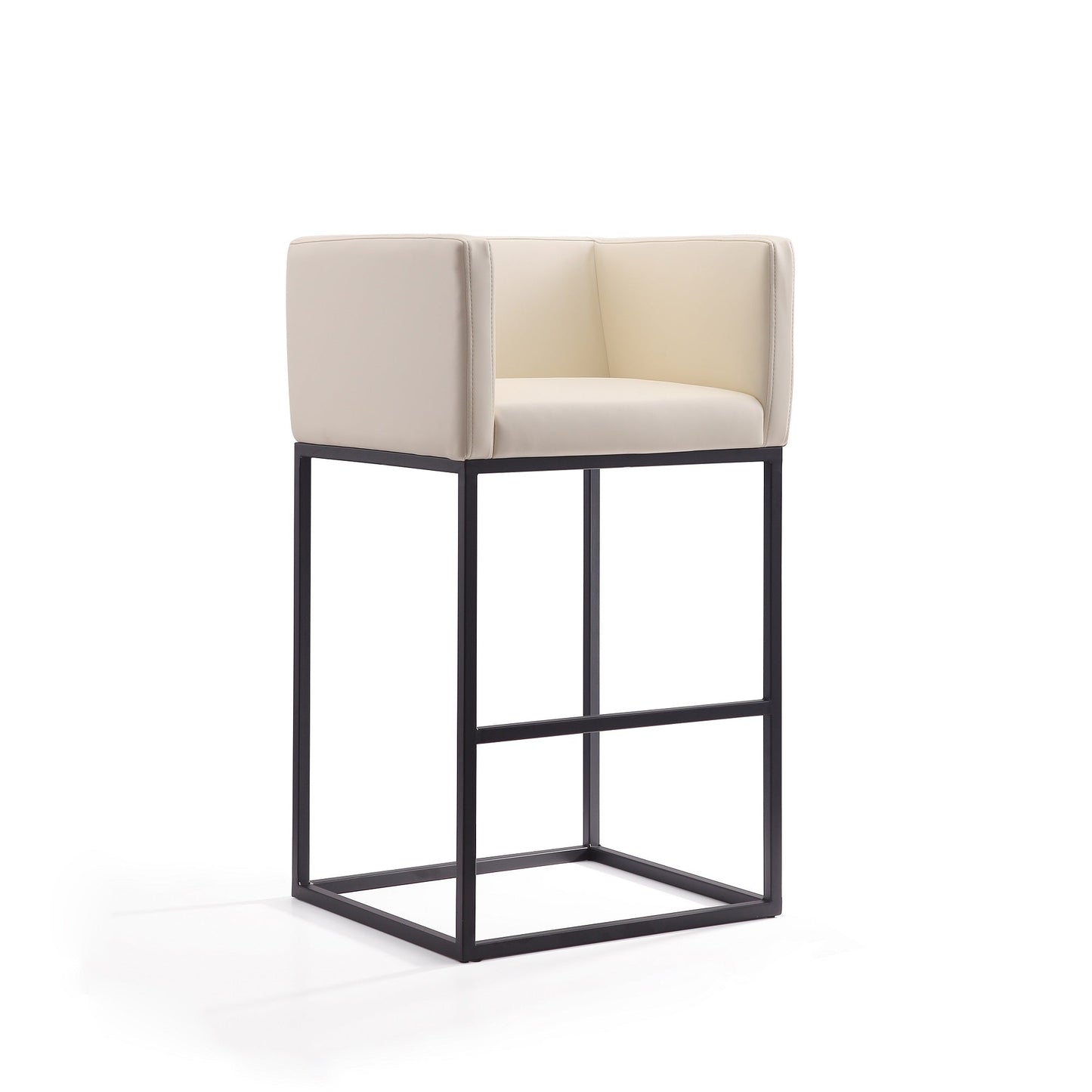 Embassy Barstool in Cream and Black (set of 2) - Ornate Home