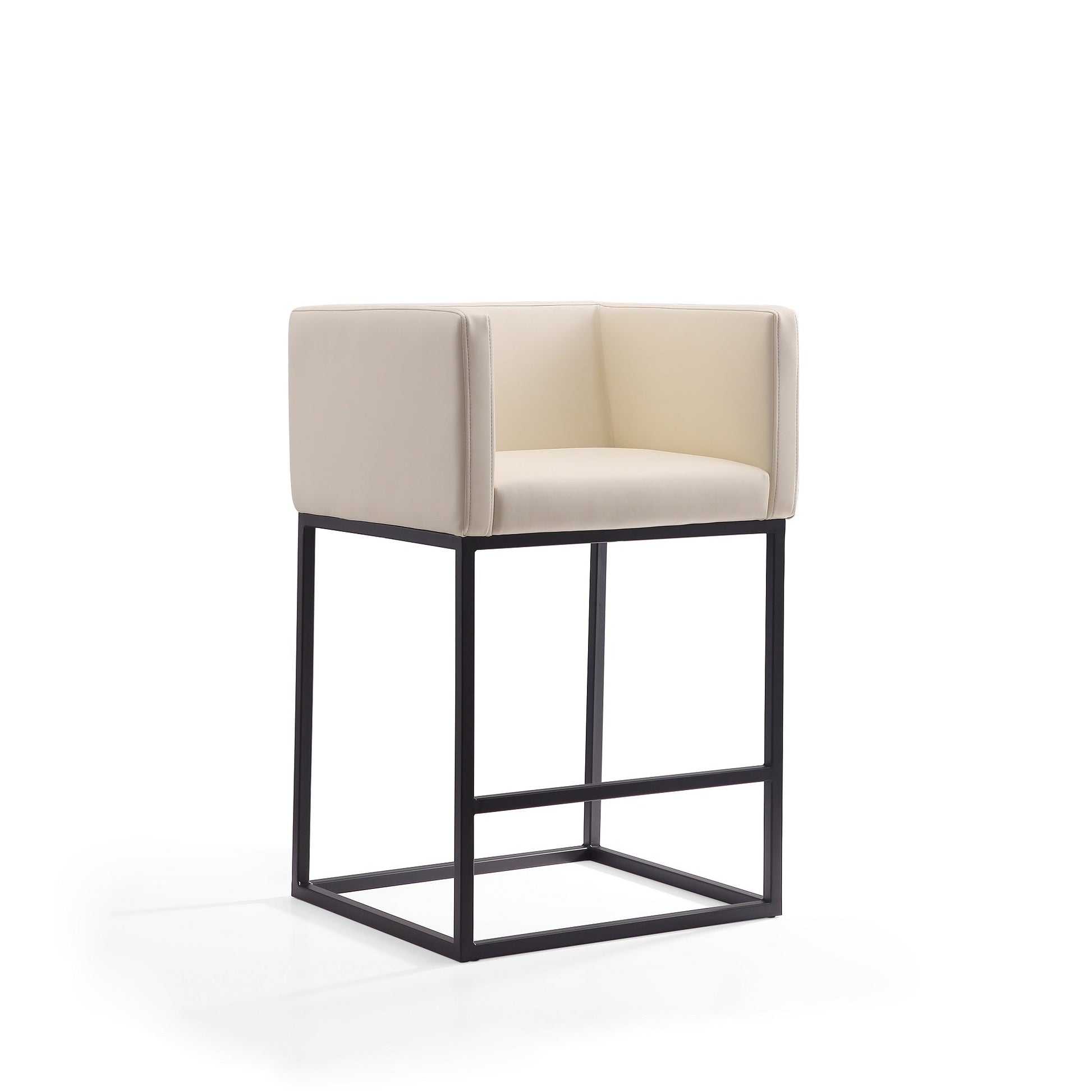 Embassy Counter Stool in Cream and Black (set of 3) - Ornate Home