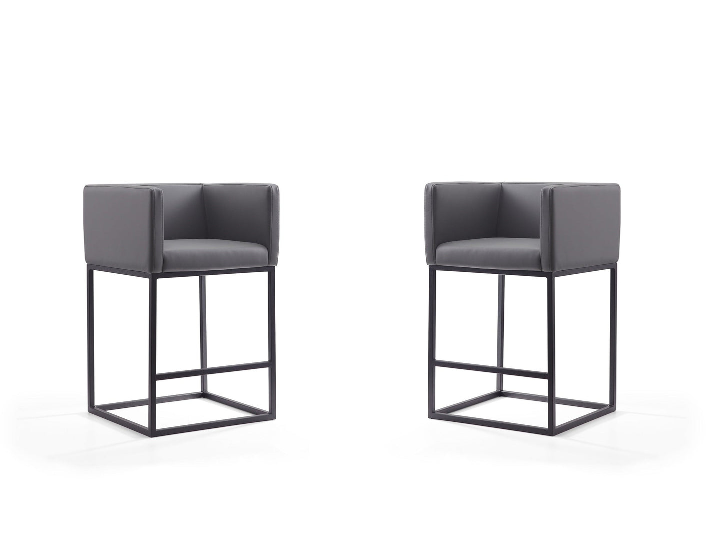 Embassy Counter Stool in Grey and Black (set of 2) - Ornate Home