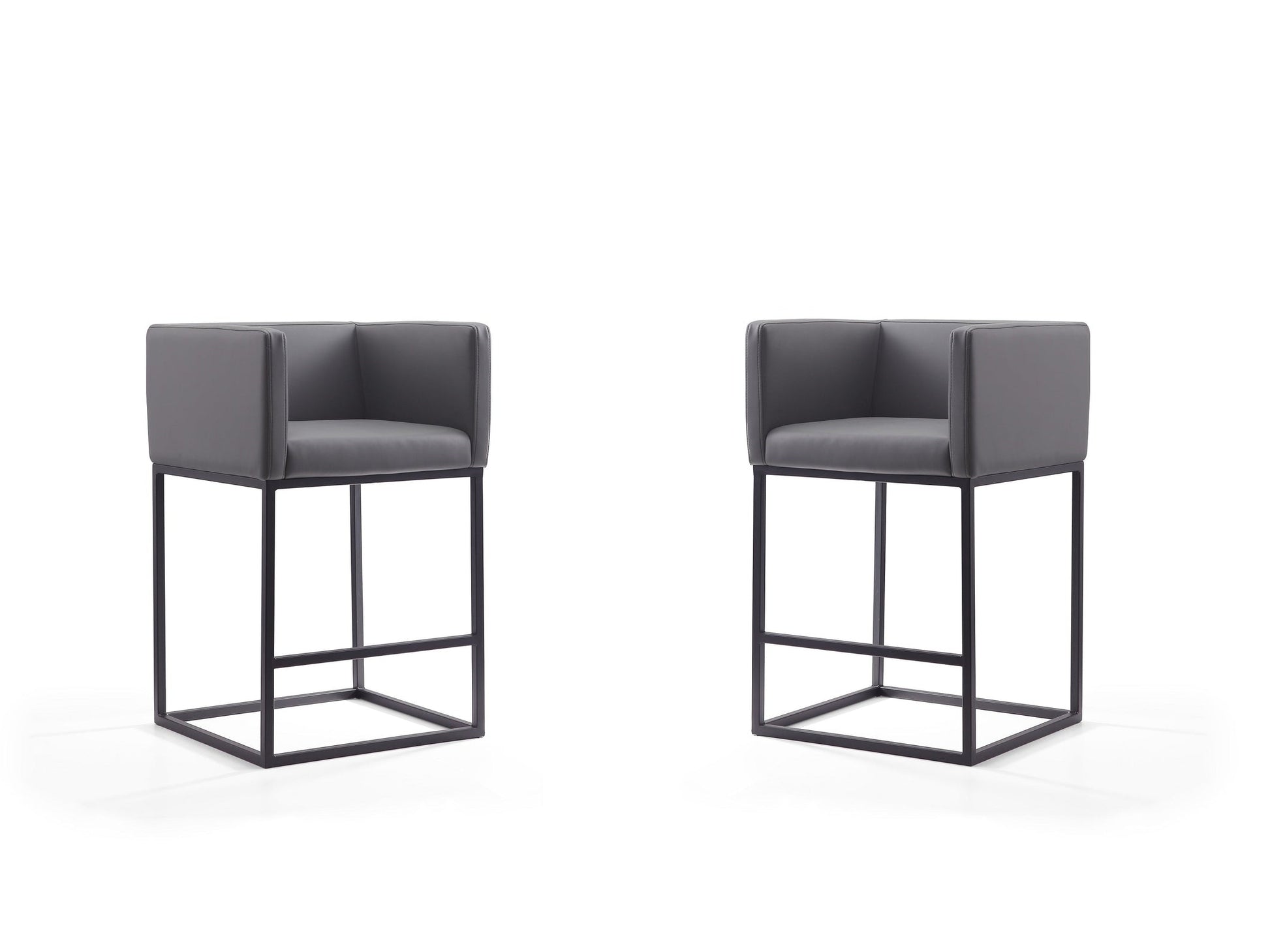 Embassy Counter Stool in Grey and Black (set of 2) - Ornate Home