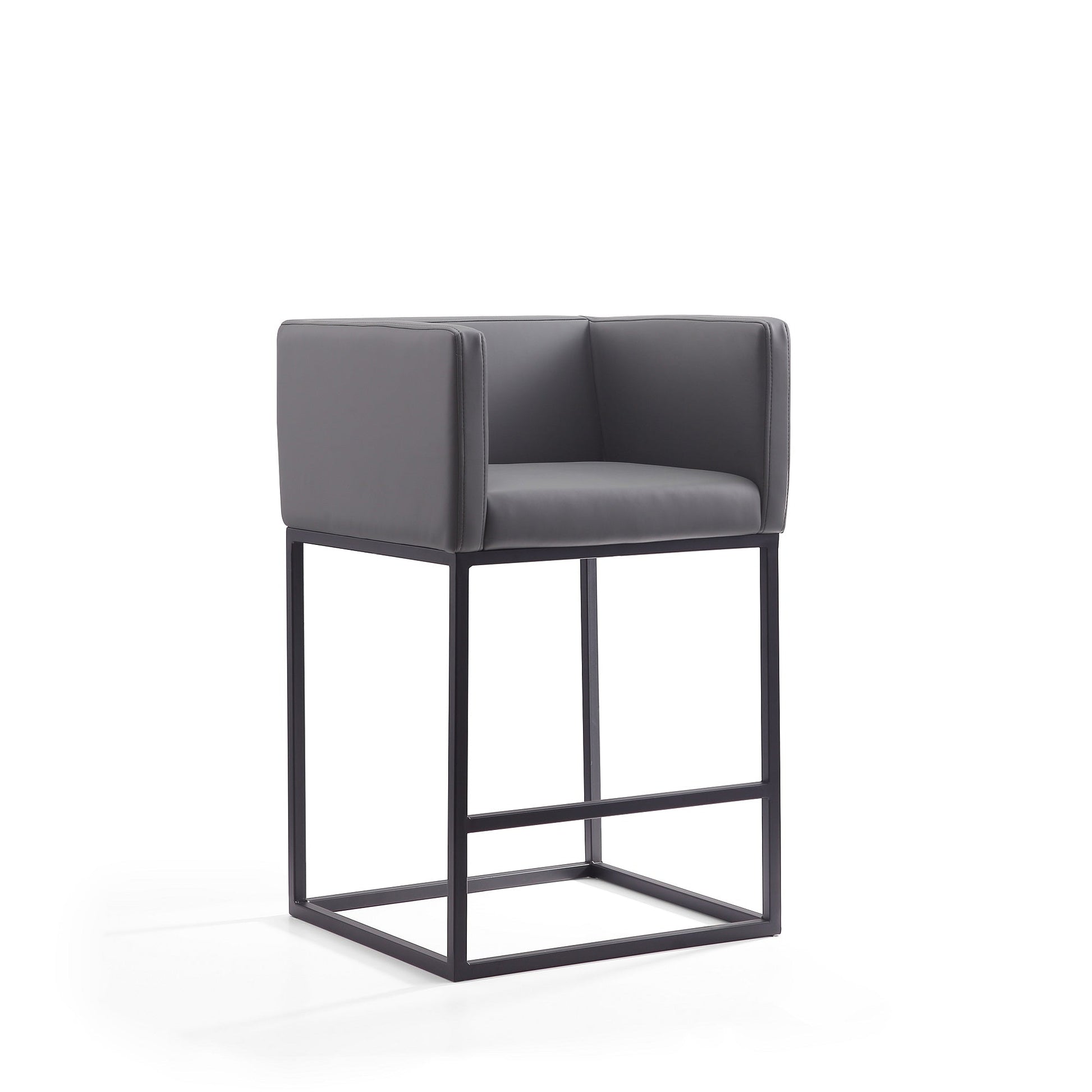 Embassy Counter Stool in Grey and Black (set of 2) - Ornate Home