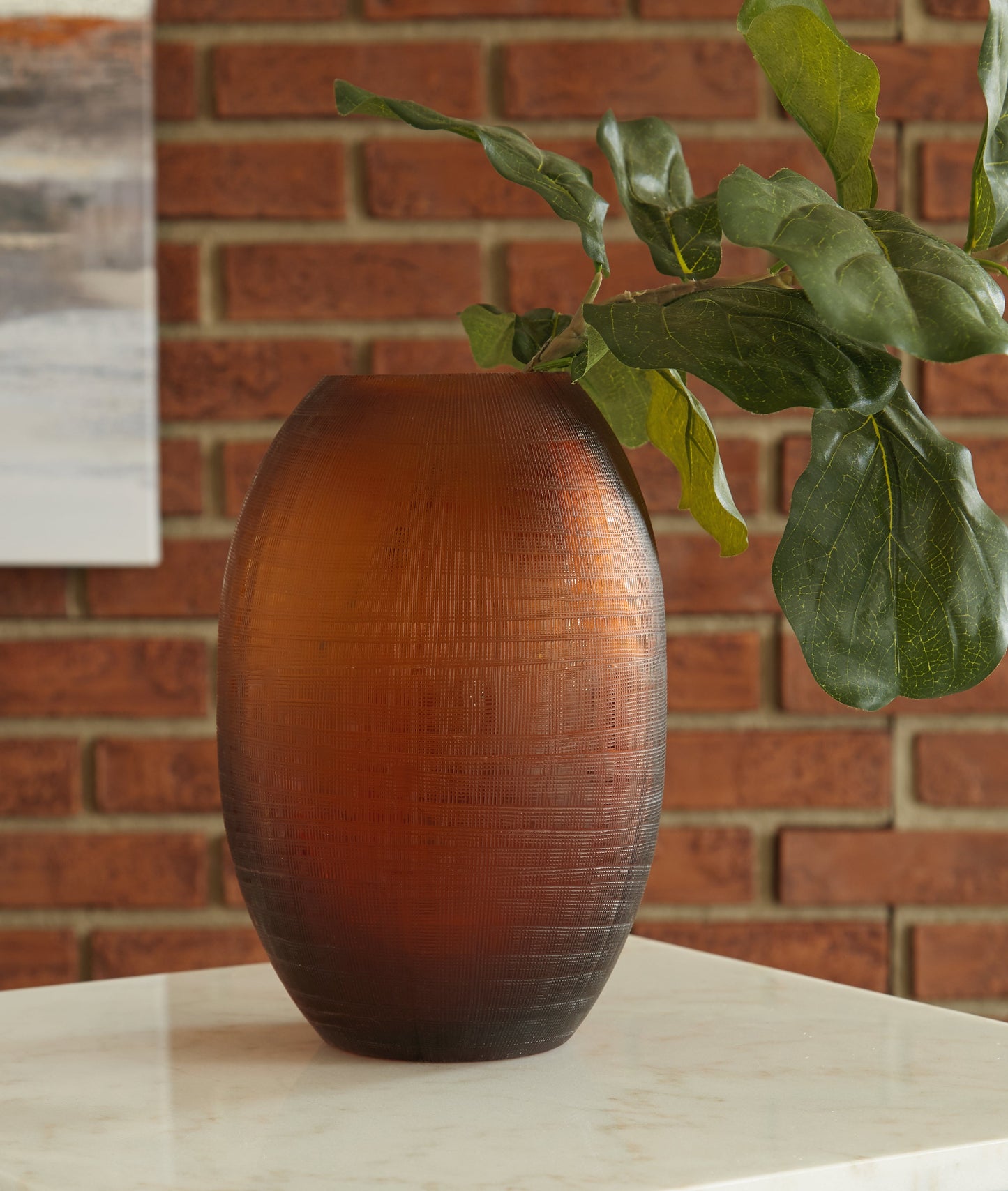 Embersen Amber Vase (11''H)- Viva Furn