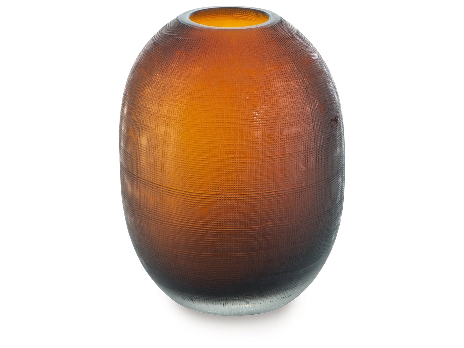 Embersen Amber Vase (8''H)- Viva Furn