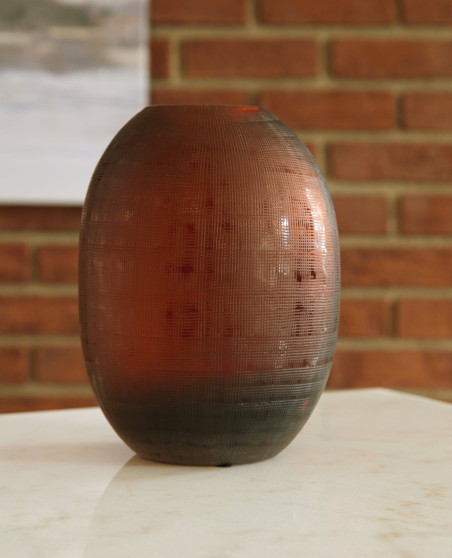 Embersen Amber Vase (8''H)- Viva Furn