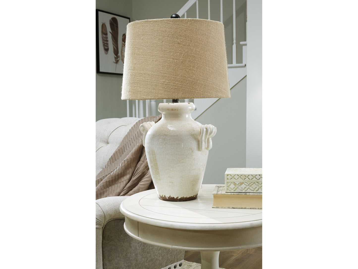 Emelda Cream Table Lamp (Set of 2)- Viva Furn