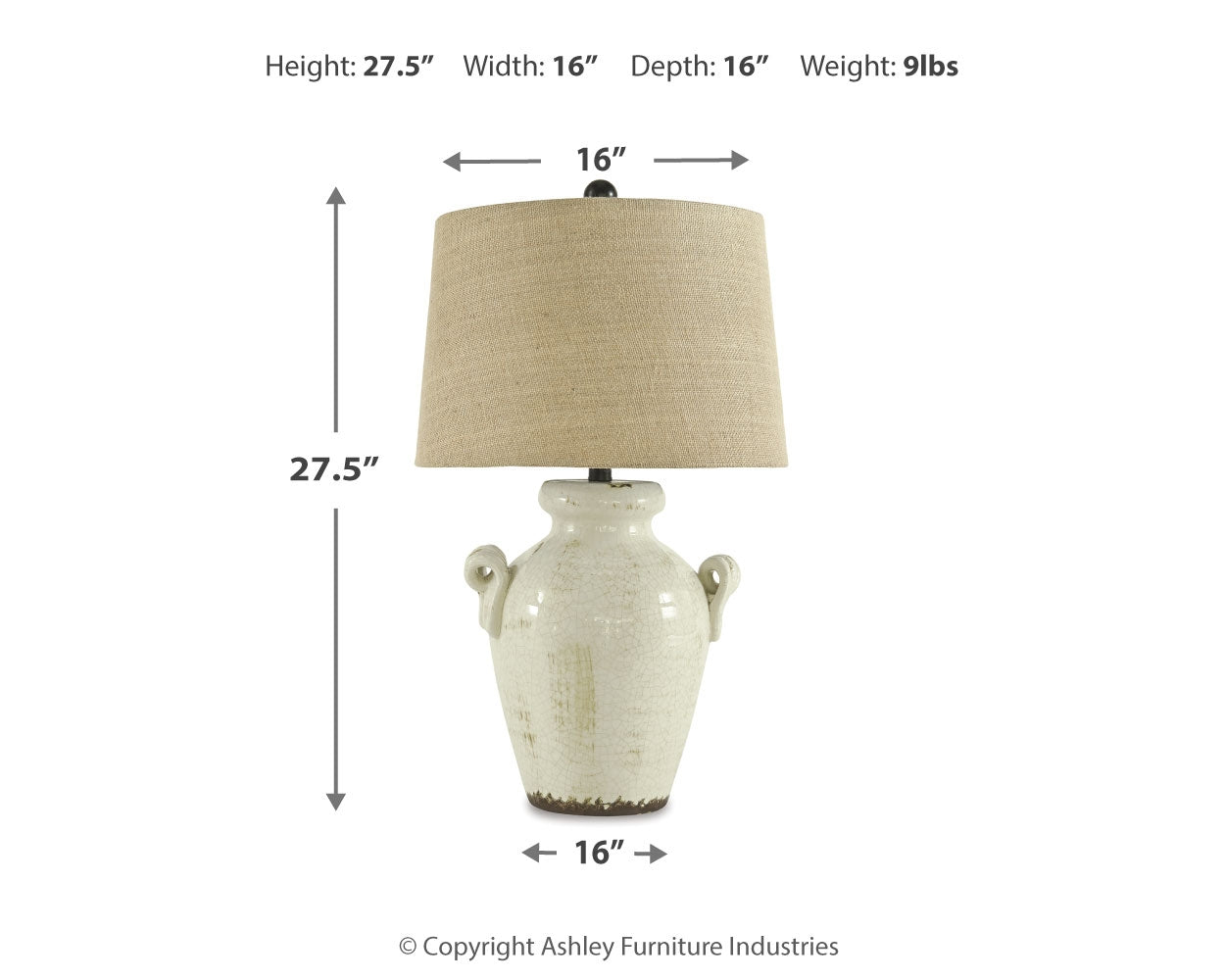Emelda Cream Table Lamp (Set of 2)- Viva Furn