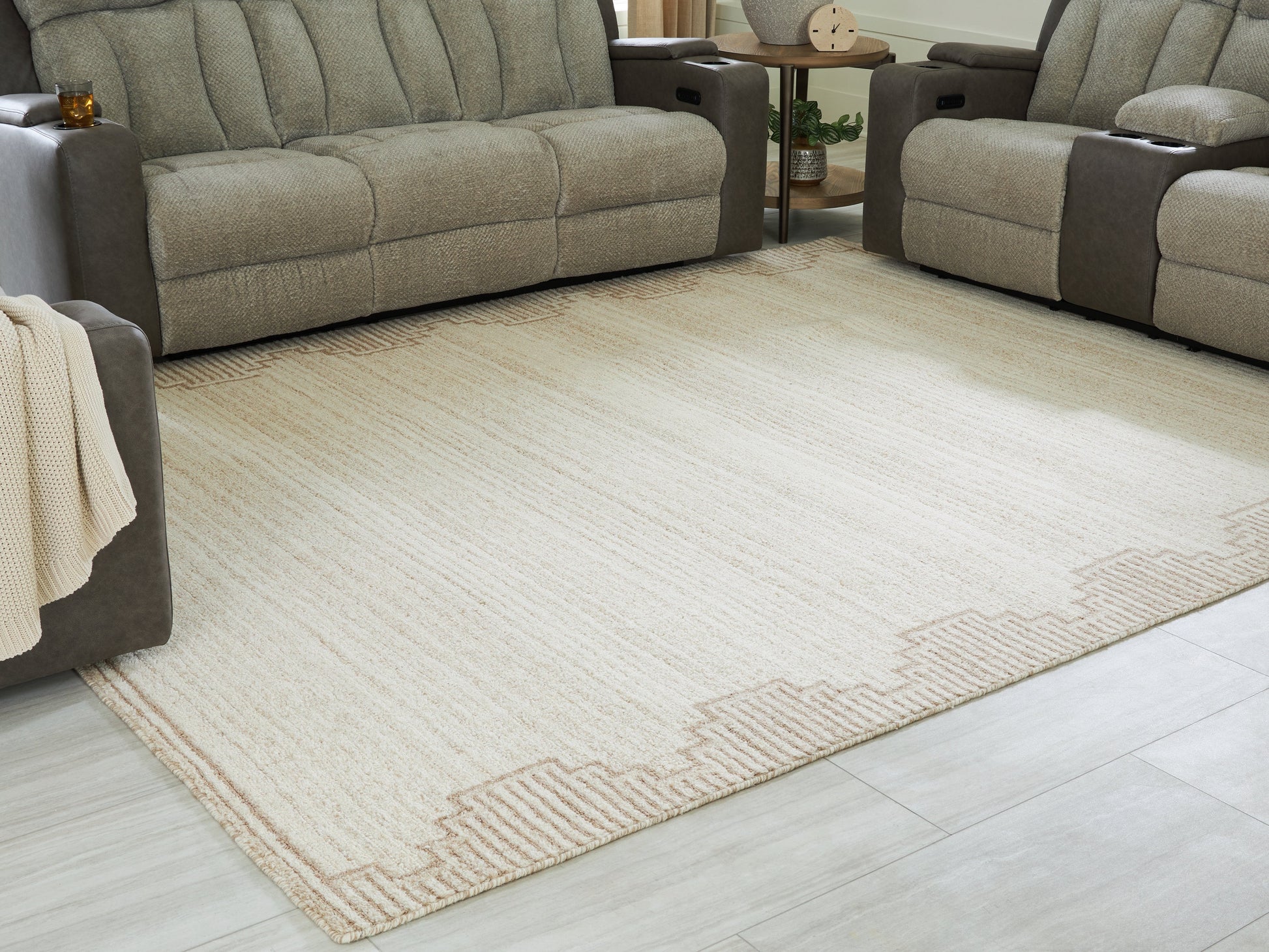 Emorymore Brown/Beige Large Rug- Viva Furn